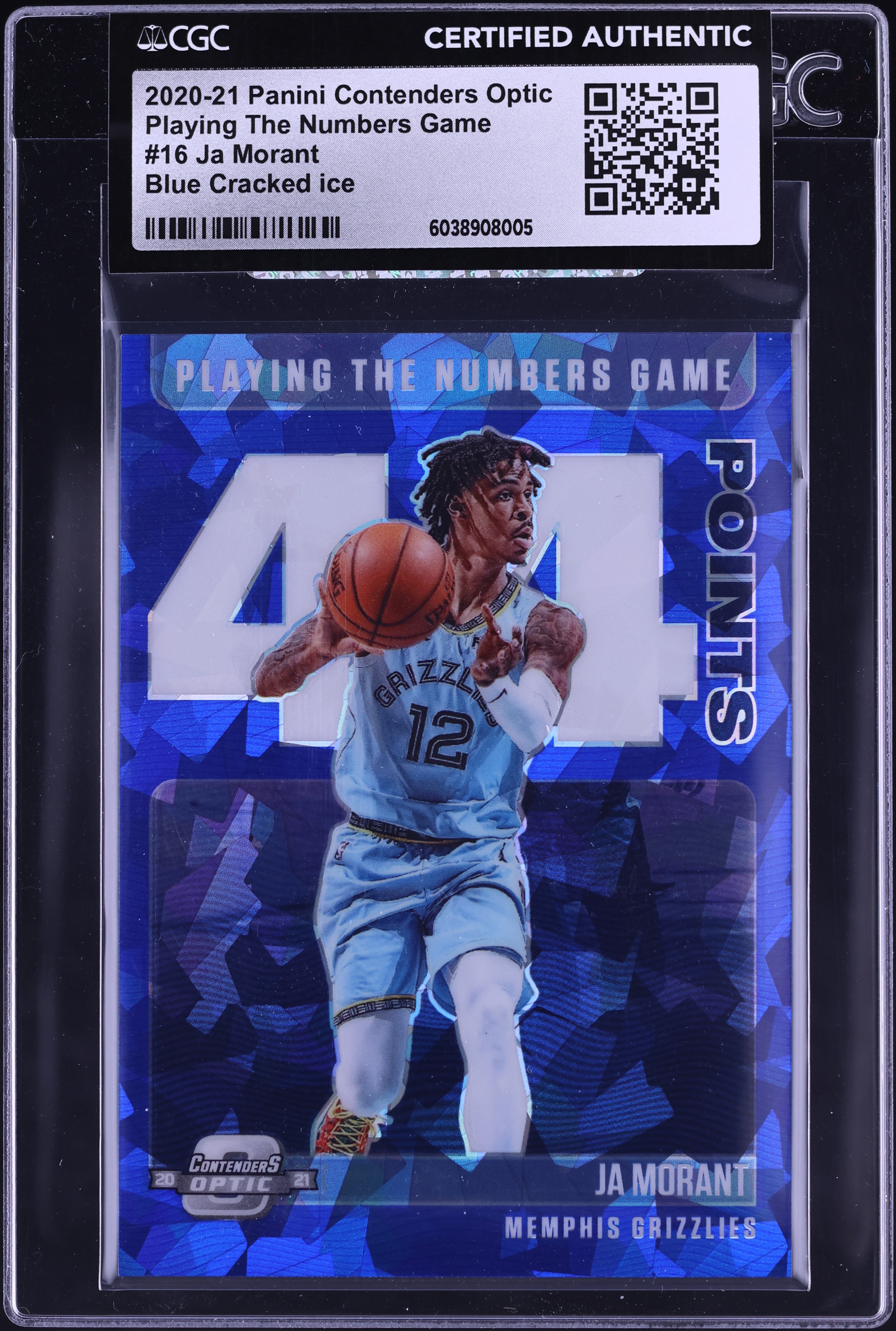 2020 Panini Contenders Optic Numbers Game Blue Cracked Ice Ja
