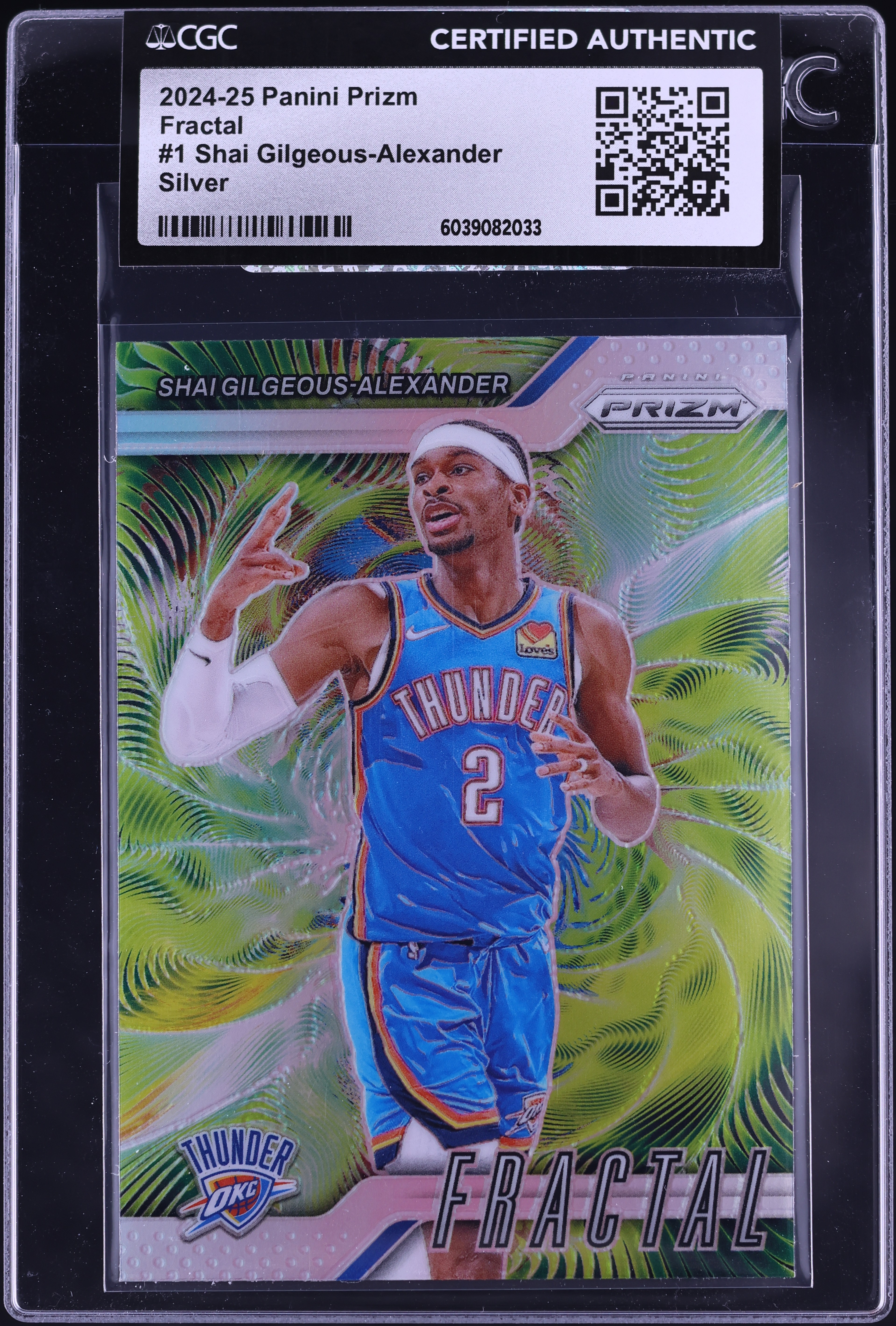 2024 Panini Prizm Fractal Silver Shai Gilgeous-Alexander #1 CGC