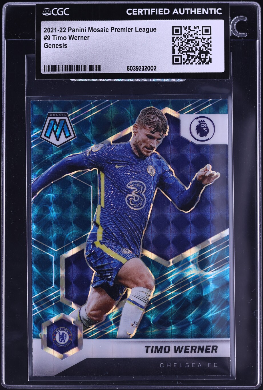 2021 Panini Mosaic Premier League Genesis Timo Werner #9 CGC AUTH