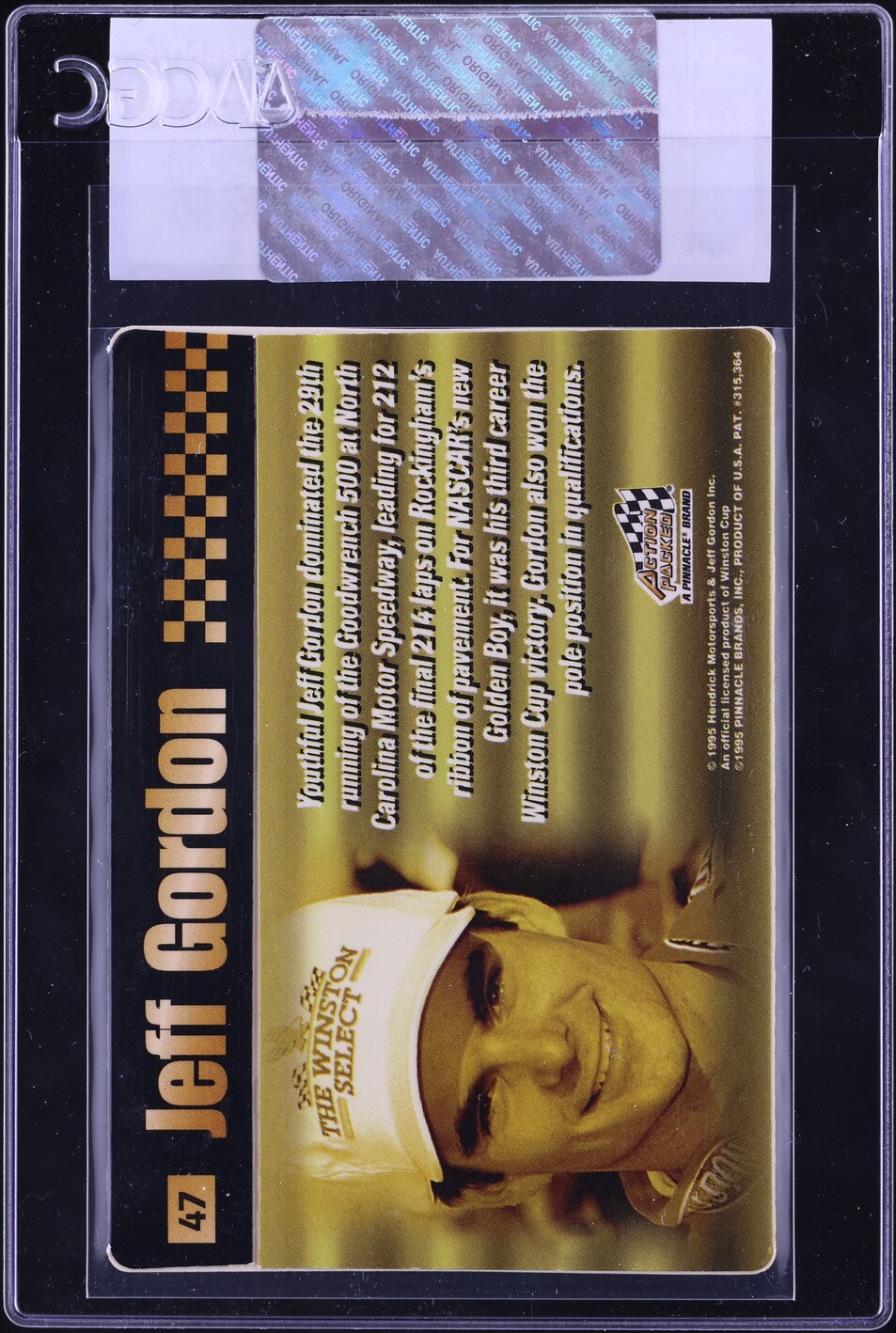 1995 Action Packed Winston Cup Stars Jeff Gordon #47 CGC AUTH