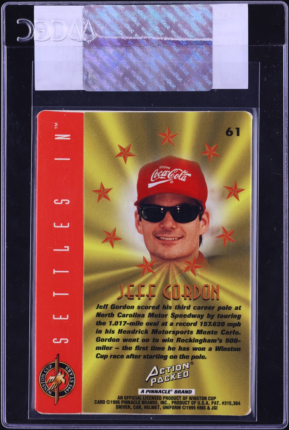 1995 Action Packed Winston Cup Stars Jeff Gordon #61 CGC AUTH