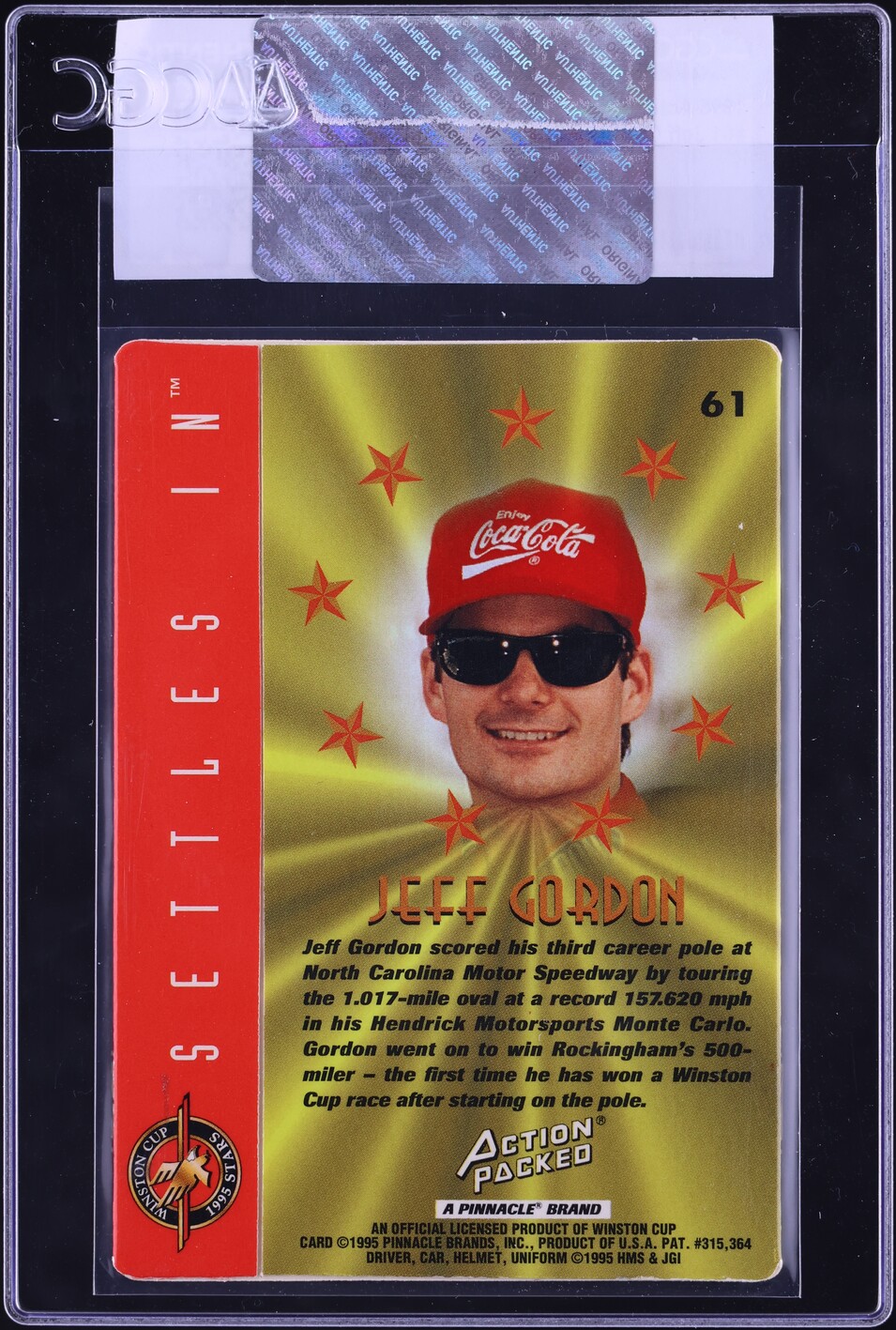 1995 Action Packed Winston Cup Stars Jeff Gordon #61 CGC AUTH