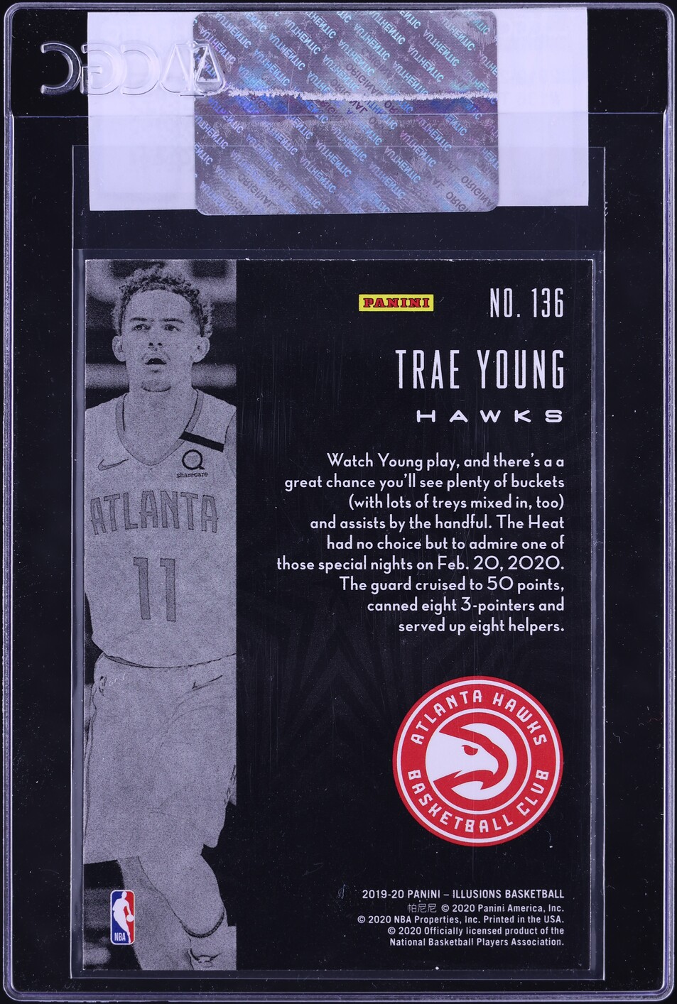 2019 Panini Illusions Trae Young #136 CGC AUTH