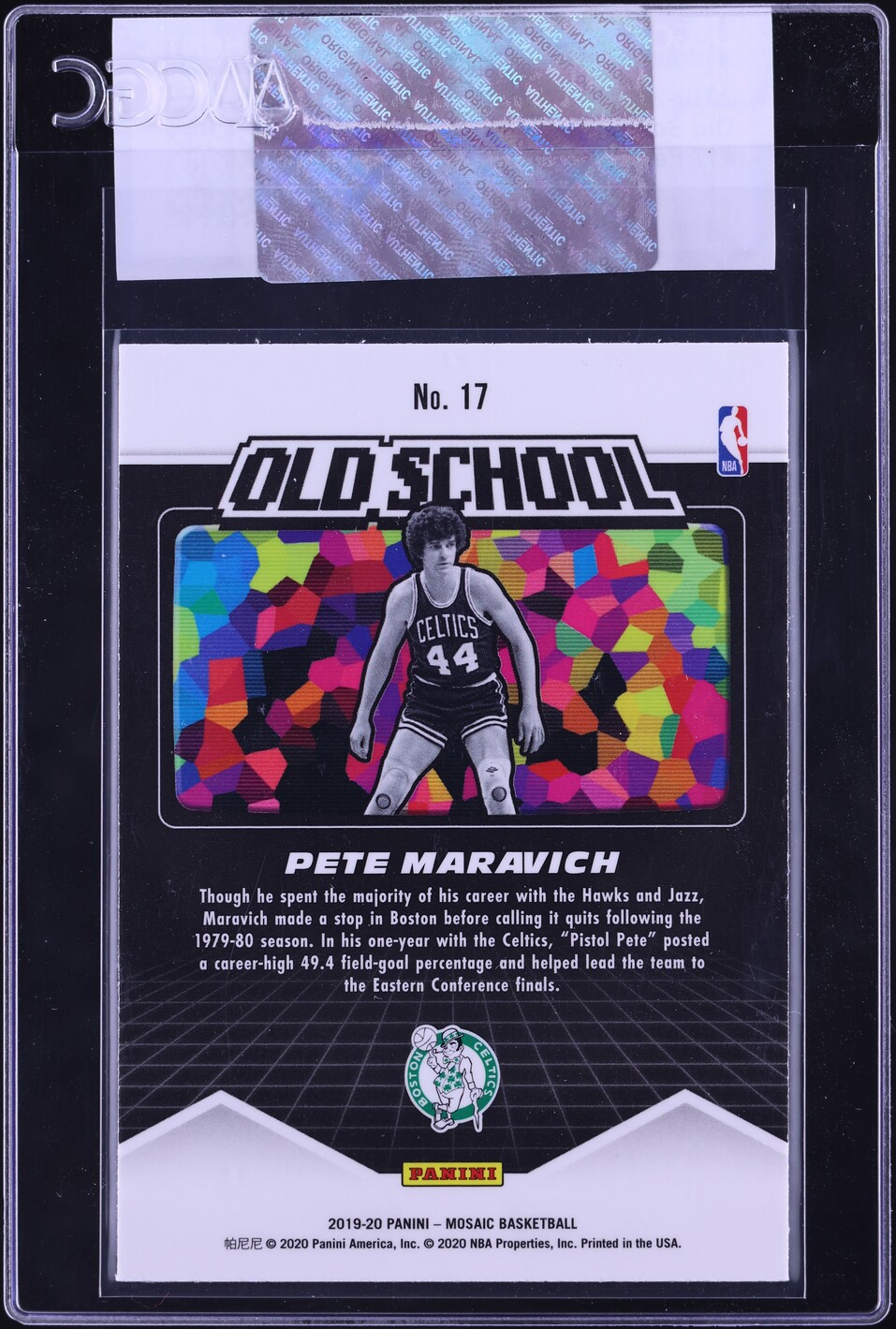 2019 Panini Mosaic Old School Pete Maravich #17 CGC AUTH