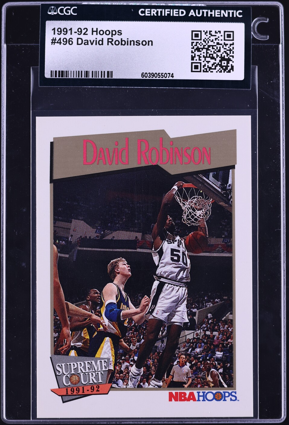 1991 Hoops David Robinson #496 CGC AUTH