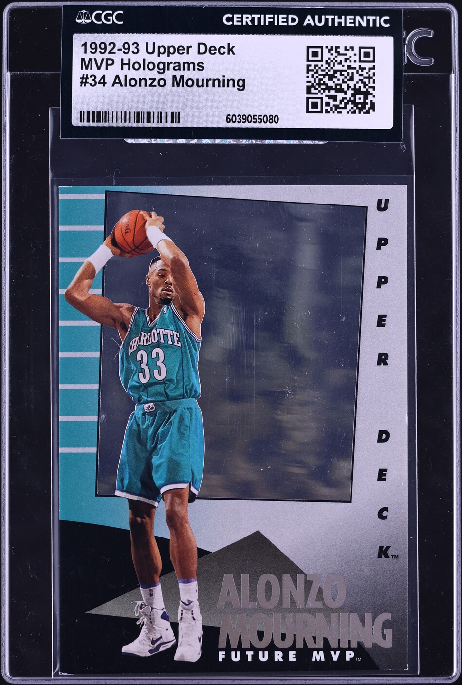 1992 Upper Deck MVP Holograms Alonzo Mourning #34 CGC AUTH