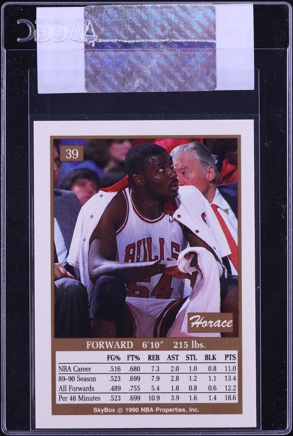 1990 Skybox Basketball Horace Grant #39 CGC AUTH