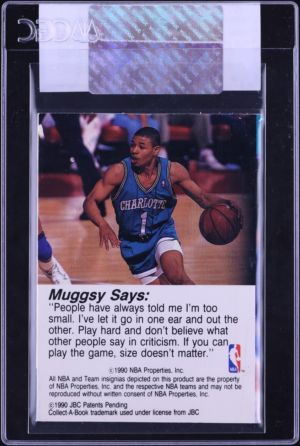 1990 Hoops Collectabooks Muggsy Bogues #26 CGC AUTH