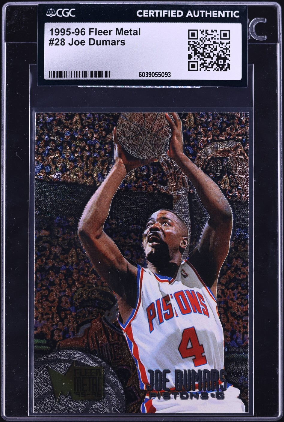 1995 Metal Basketball Joe Dumars #28 CGC AUTH
