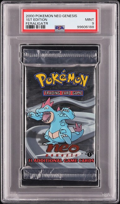 2000 Pokemon Neo Genesis 1st Edition Booster Pack Feraligatr Art PSA 9 MINT  on Fanatics Collect