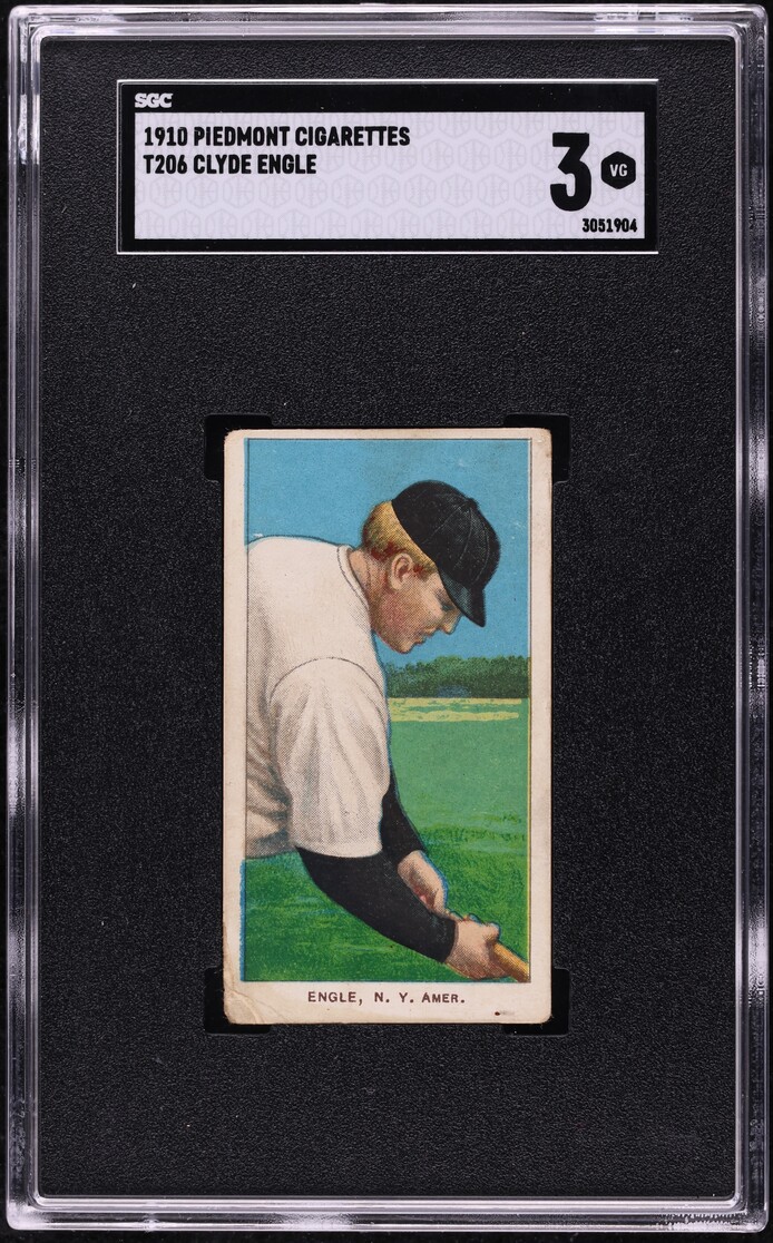 1909-11 T206 Clyde Engle PIEDMONT SGC 3 VG