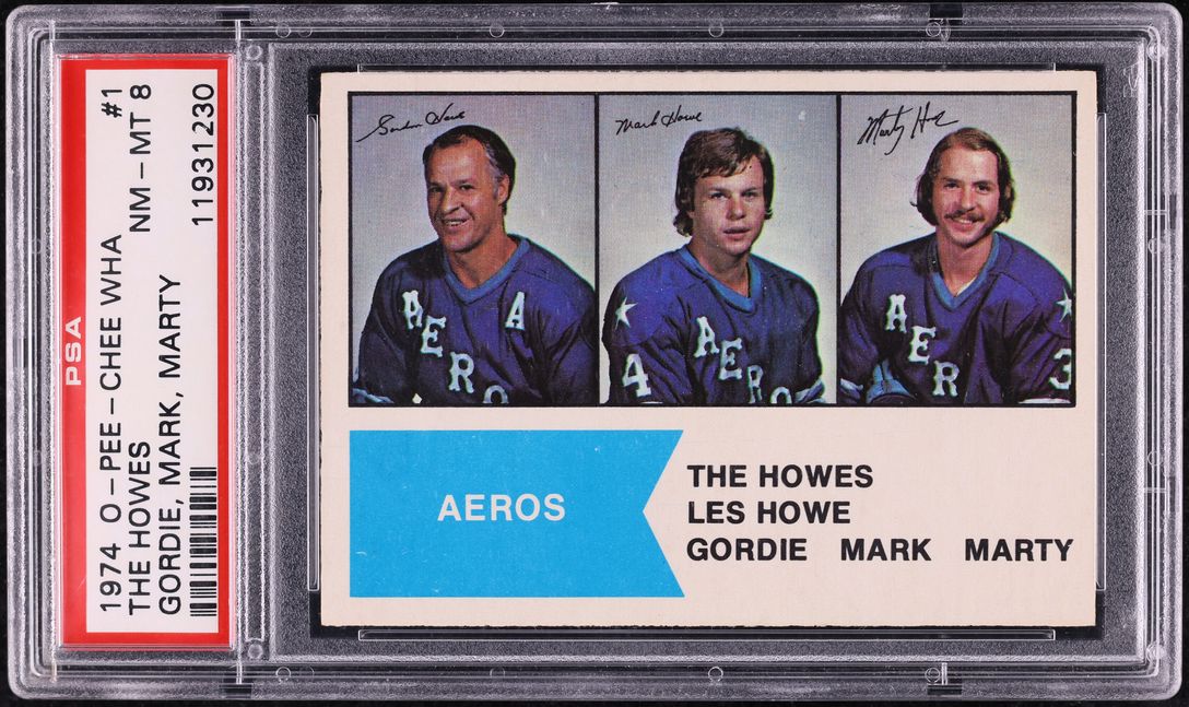1974 O-Pee-Chee WHA Mark Marty Gordie Howe THE HOWES #1 PSA 8 NM-MT