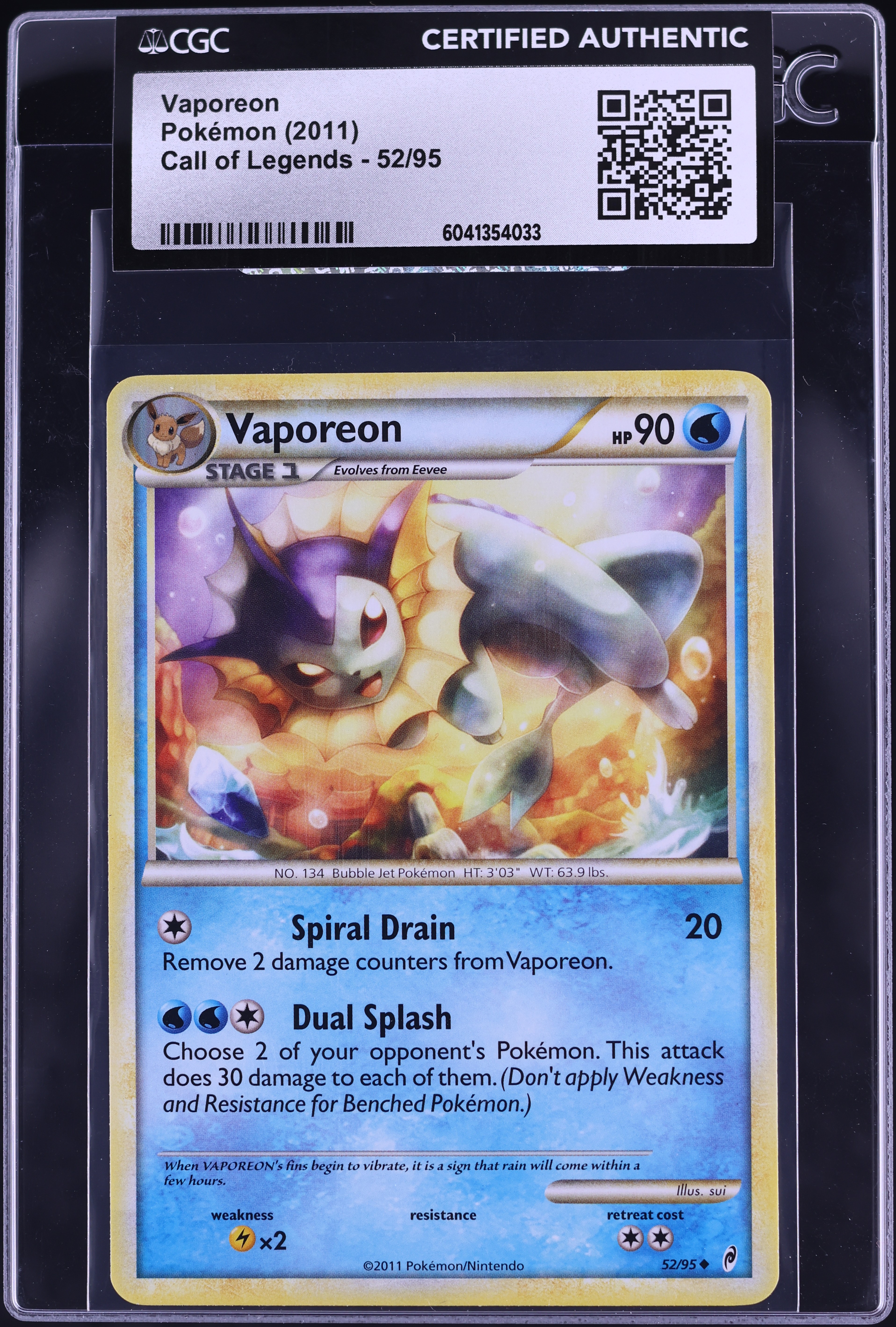 2011 Pokemon Call Of Legends Vaporeon #52 CGC AUTH on Fanatics Collect