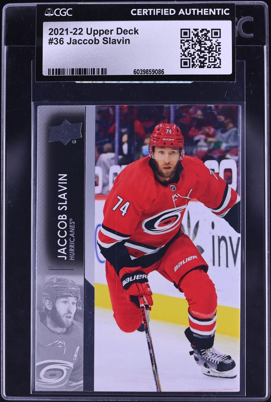 2021 Upper Deck Hockey Jaccob Slavin #36 CGC AUTH