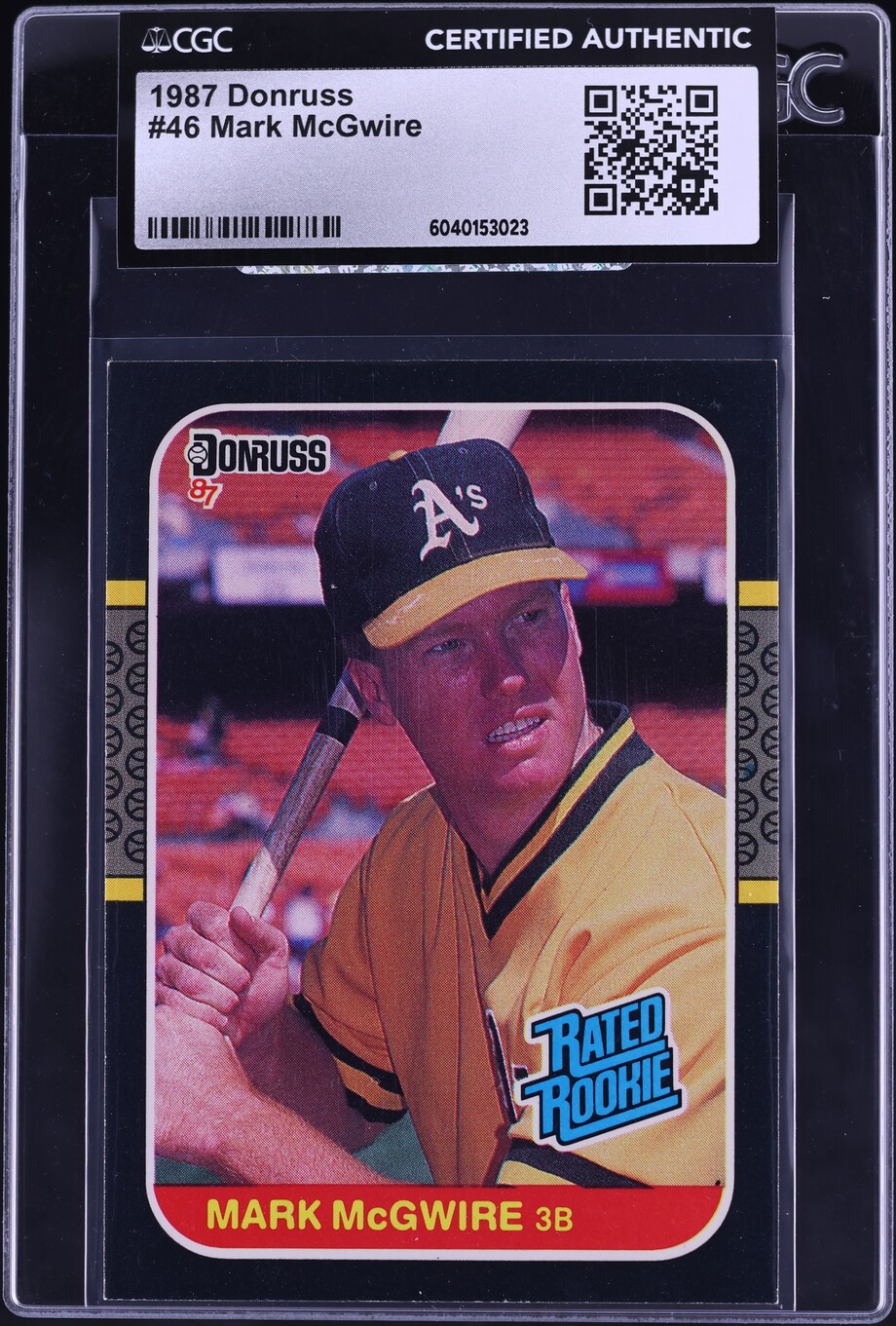 1987 Donruss Mark McGwire ROOKIE #46 CGC AUTH