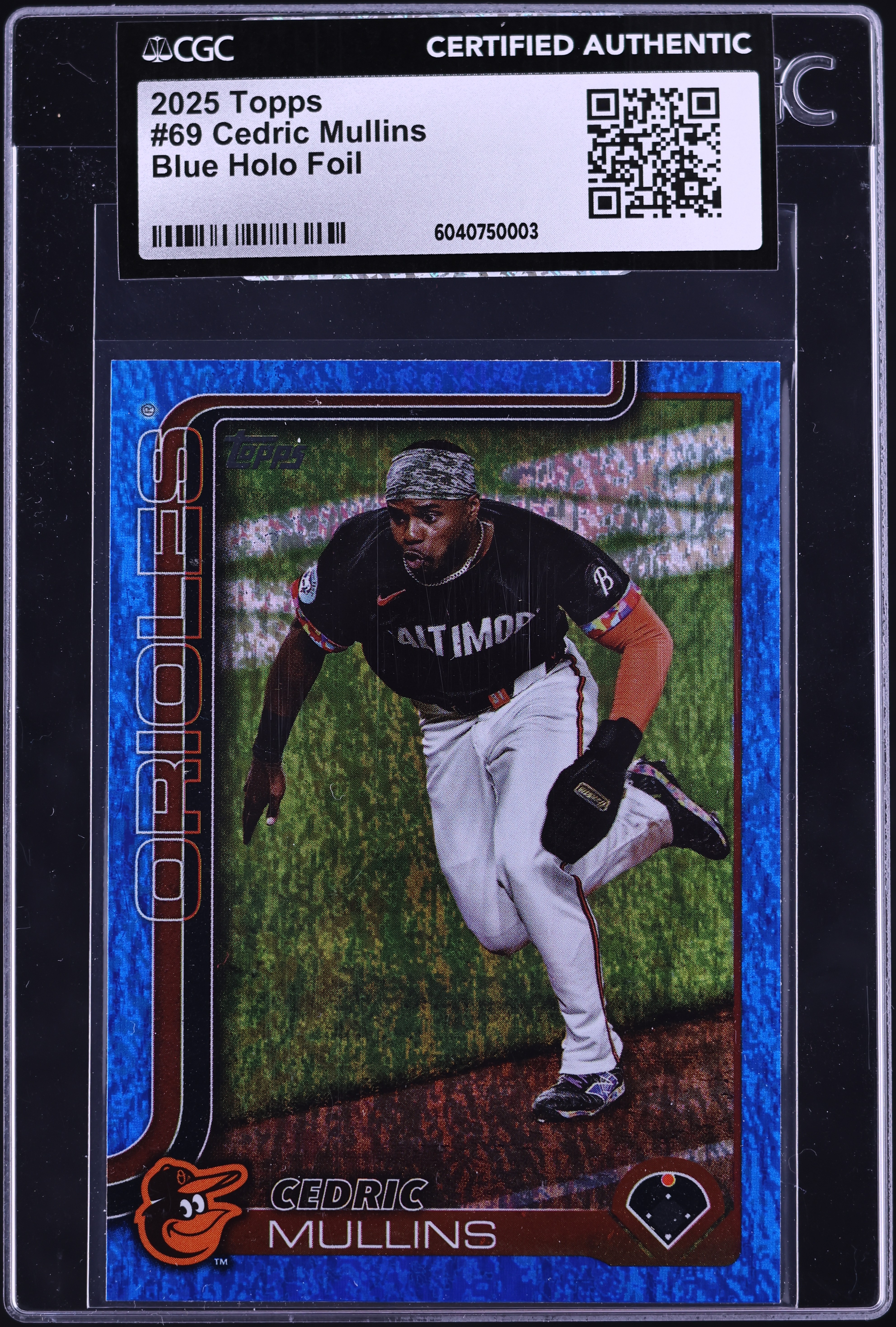 2025 Topps Blue Holo Foil Cedric Mullins /150 #69 CGC AUTH on 