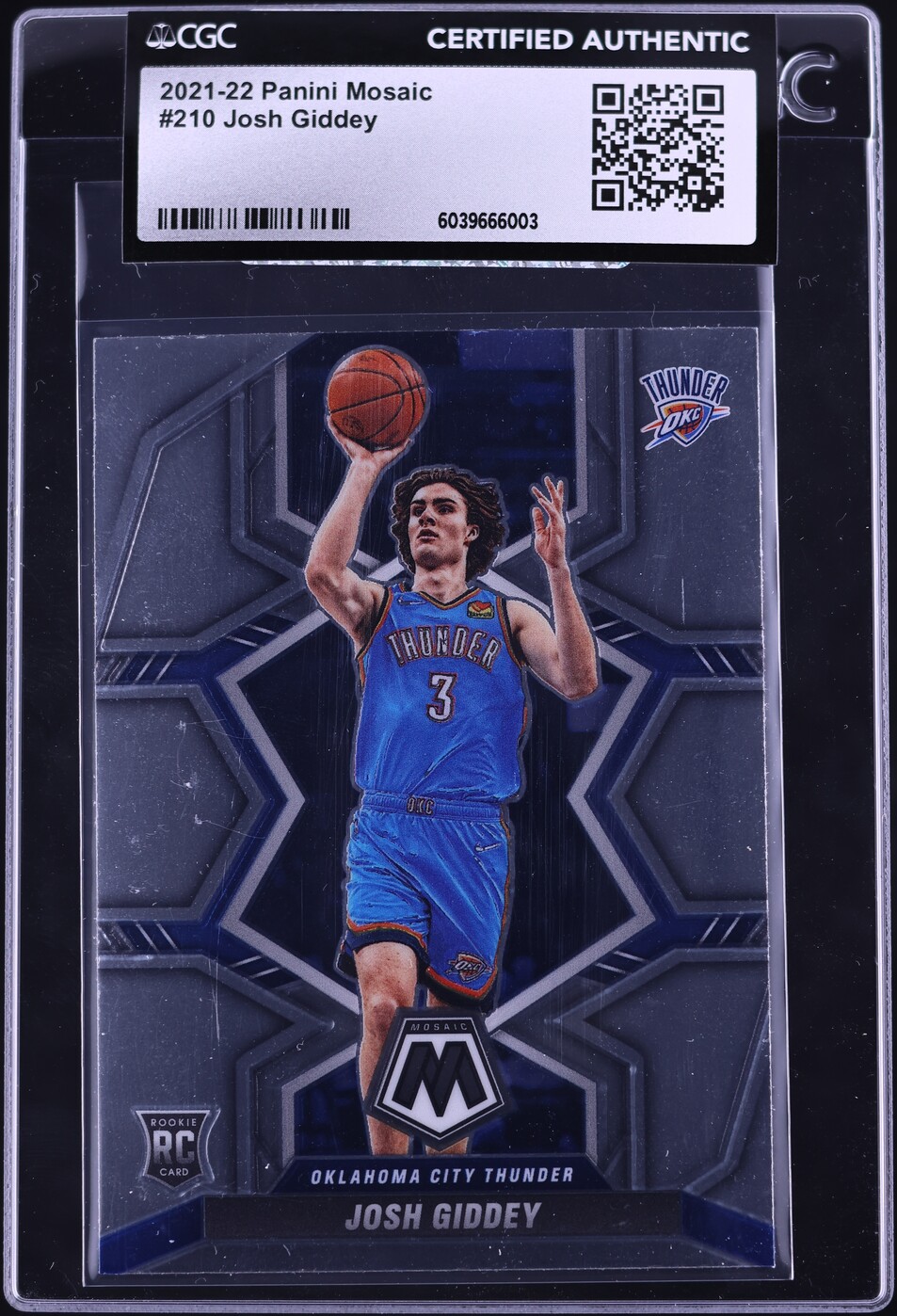 2021 Panini Mosaic Josh Giddey ROOKIE #210 CGC AUTH