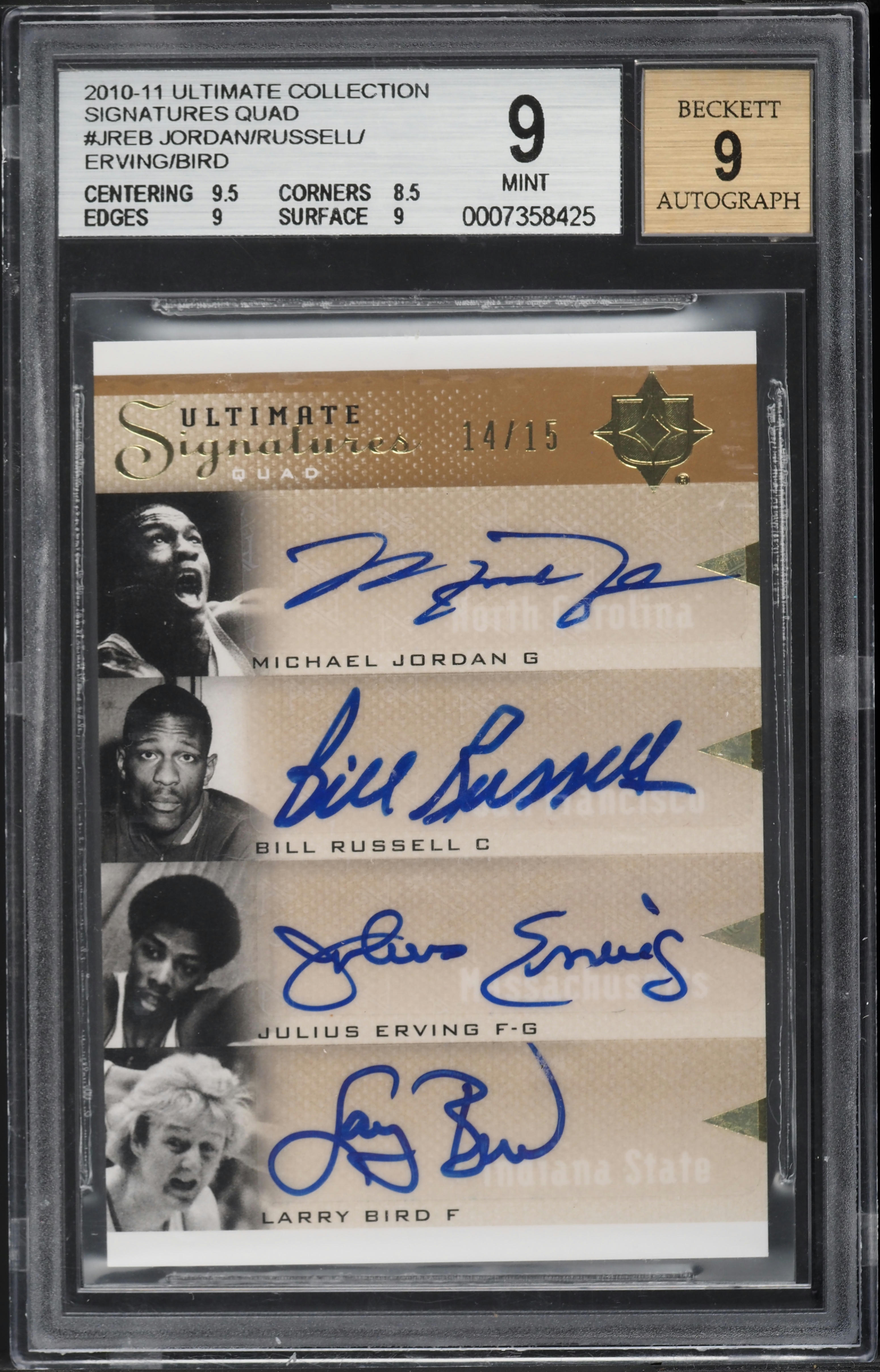 2010 Ultimate Collection Michael Jordan Russell Erving Larry Bird 