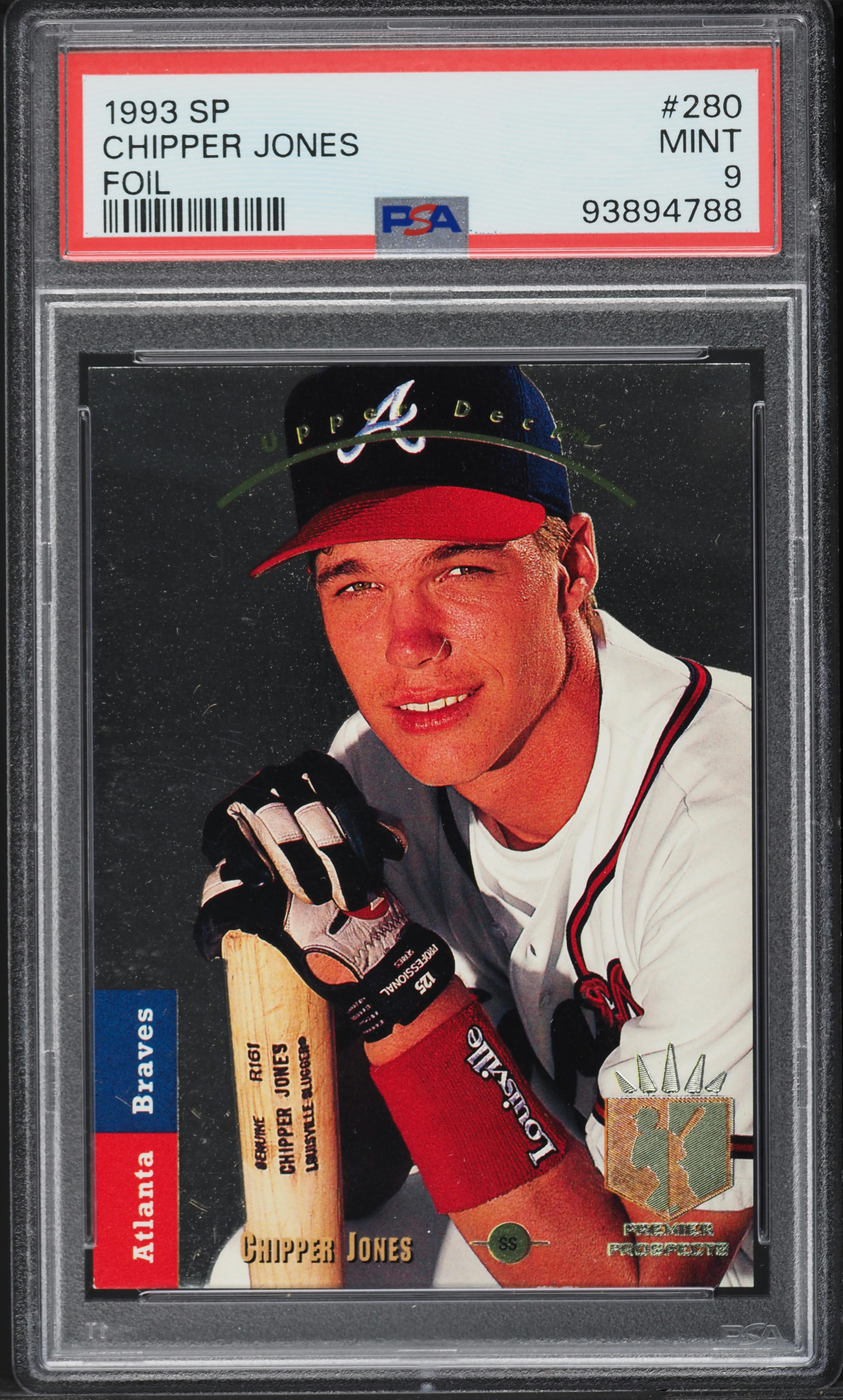 1993 SP Foil Chipper Jones ROOKIE #280 PSA 9 MINT on Fanatics Collect