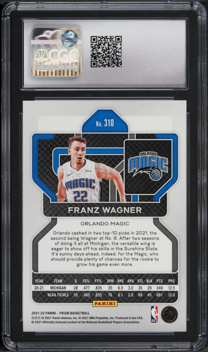 2021 Panini Prizm Franz Wagner ROOKIE #310 CGC 10 GEM MINT