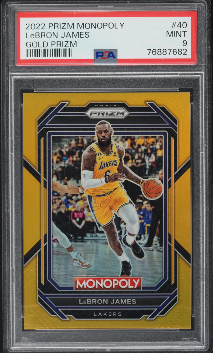 2022 Panini Prizm Monopoly Gold LeBron James /49 #40 PSA 9 MINT on