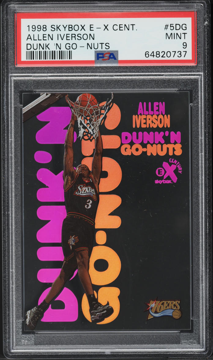 1998 Skybox E-X Century Dunk 'N Go-Nuts Allen Iverson #5DG PSA 9
