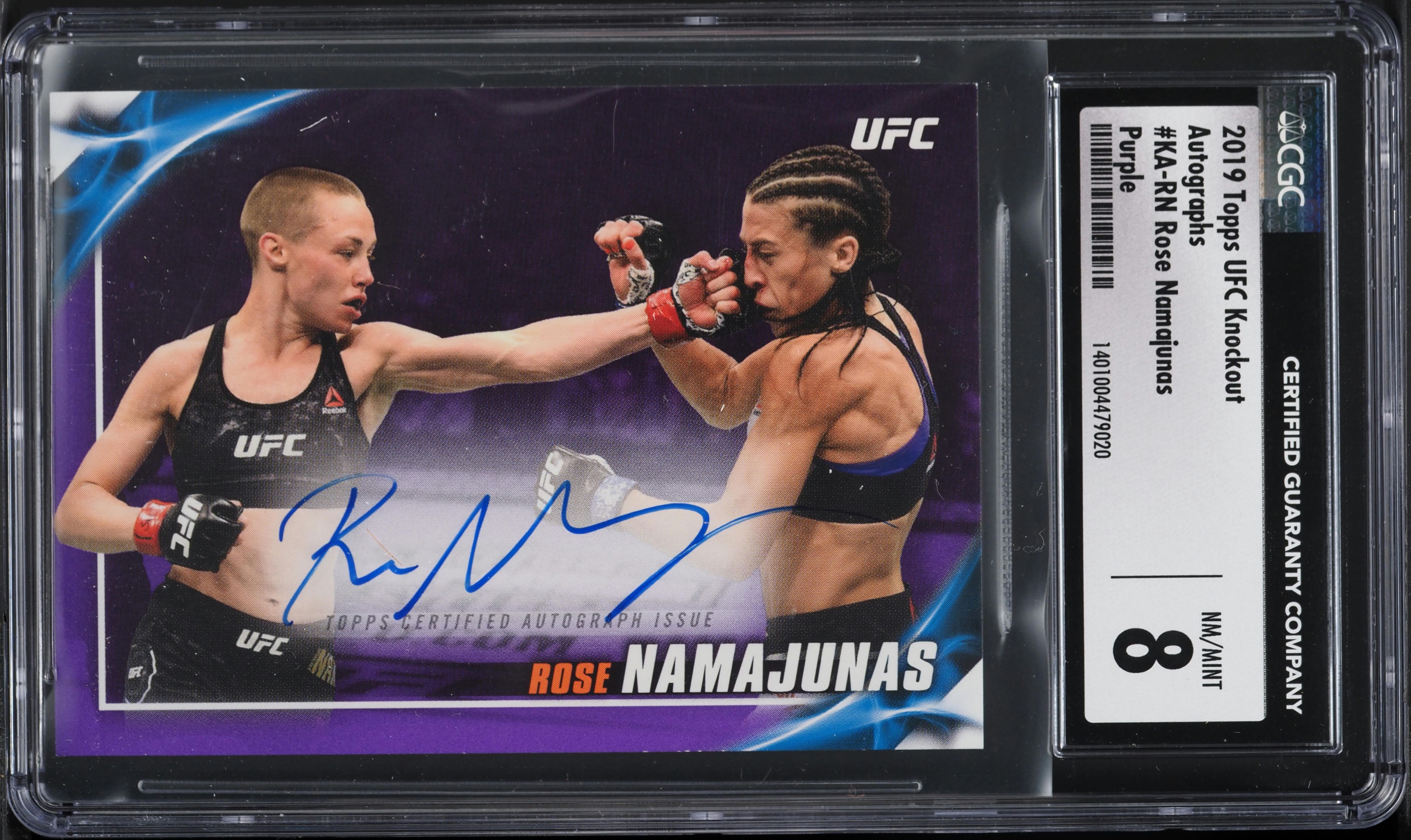 2019 Topps UFC Knockout Purple Rose Namajunas AUTO /25 #KA-RN CGC  display picture 1
