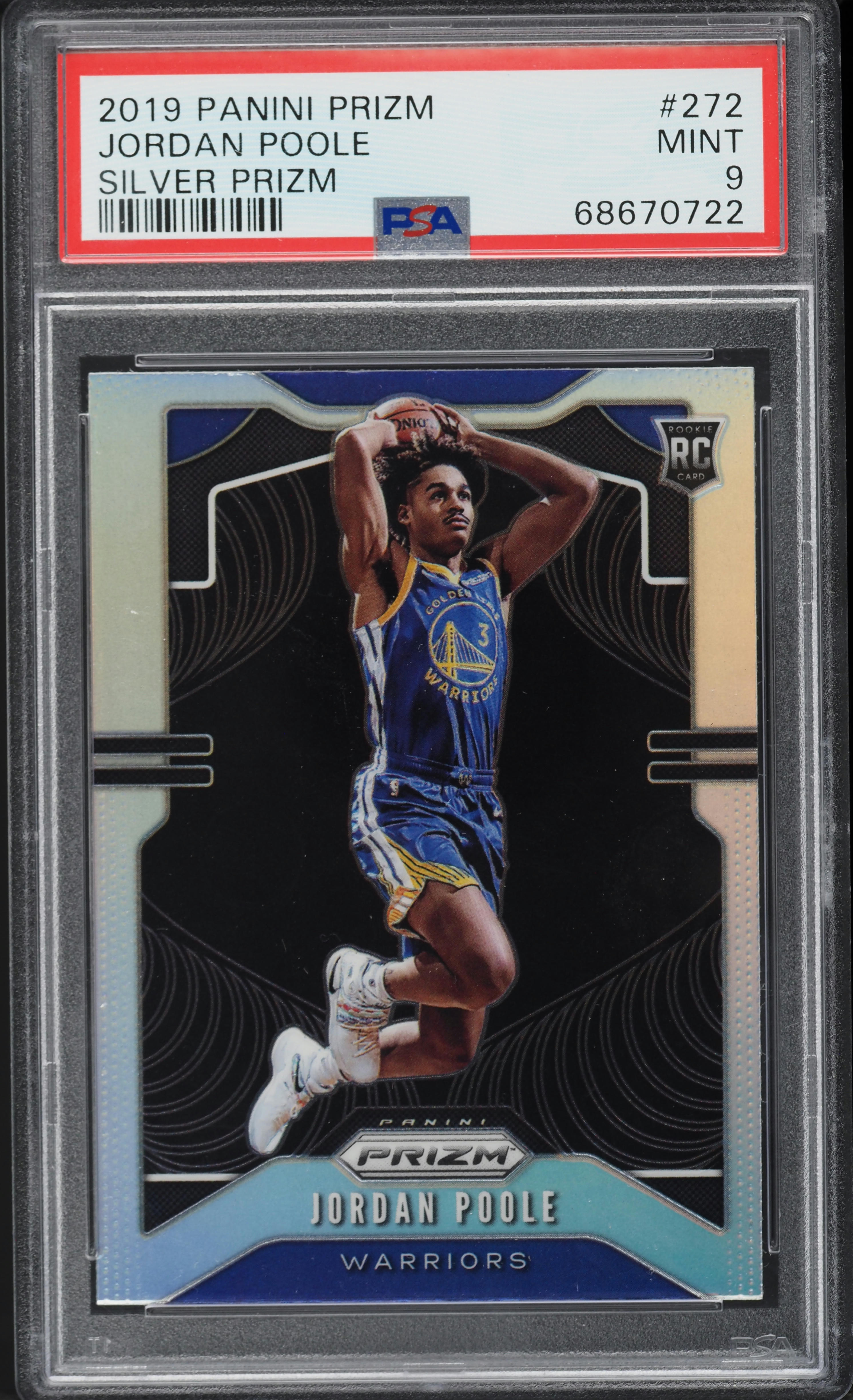 2019 Panini Prizm Silver Jordan Poole ROOKIE #272 PSA 9 MINT on
