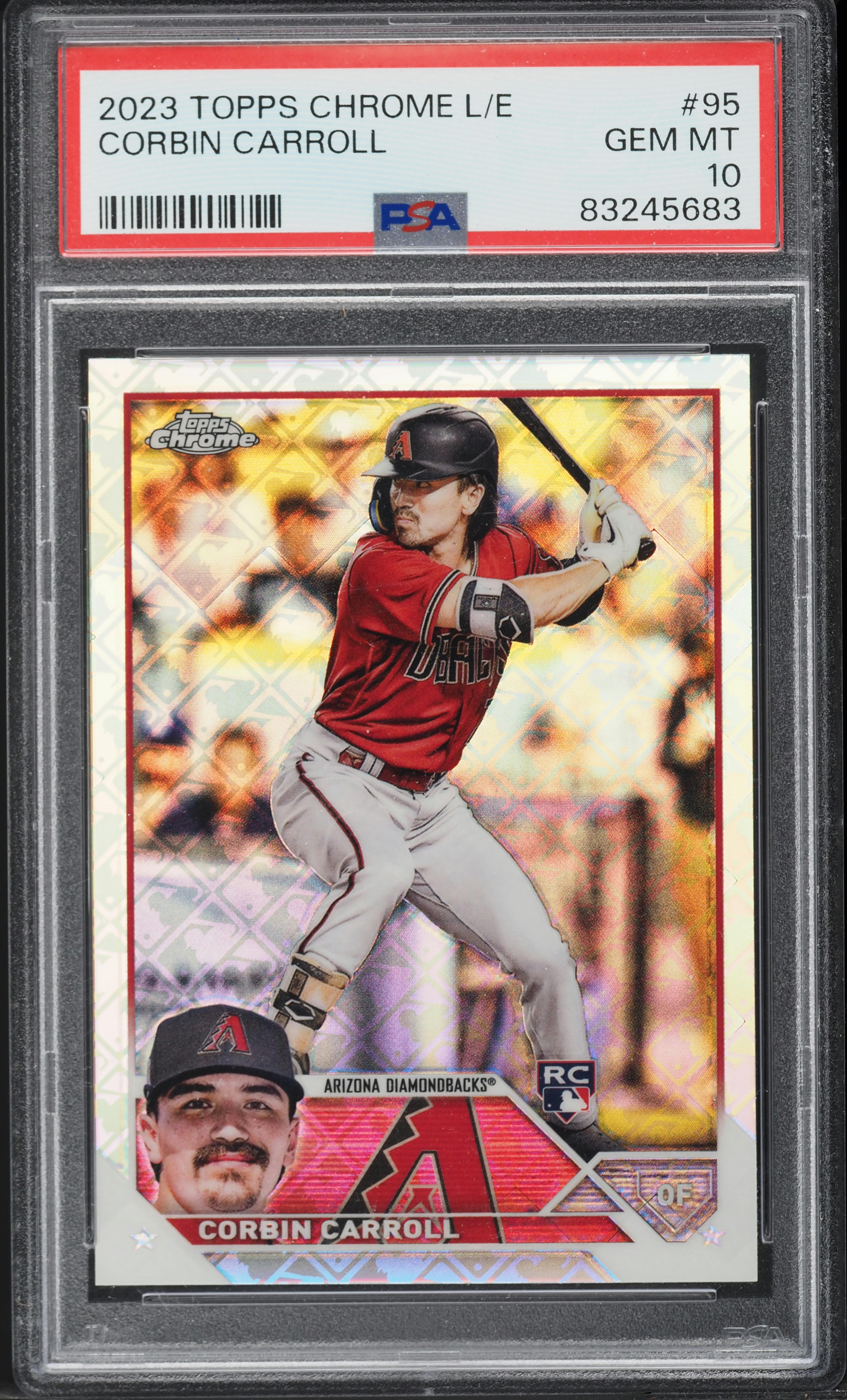 Corbin Carroll Topps Chrome RC Logofractor PSA10