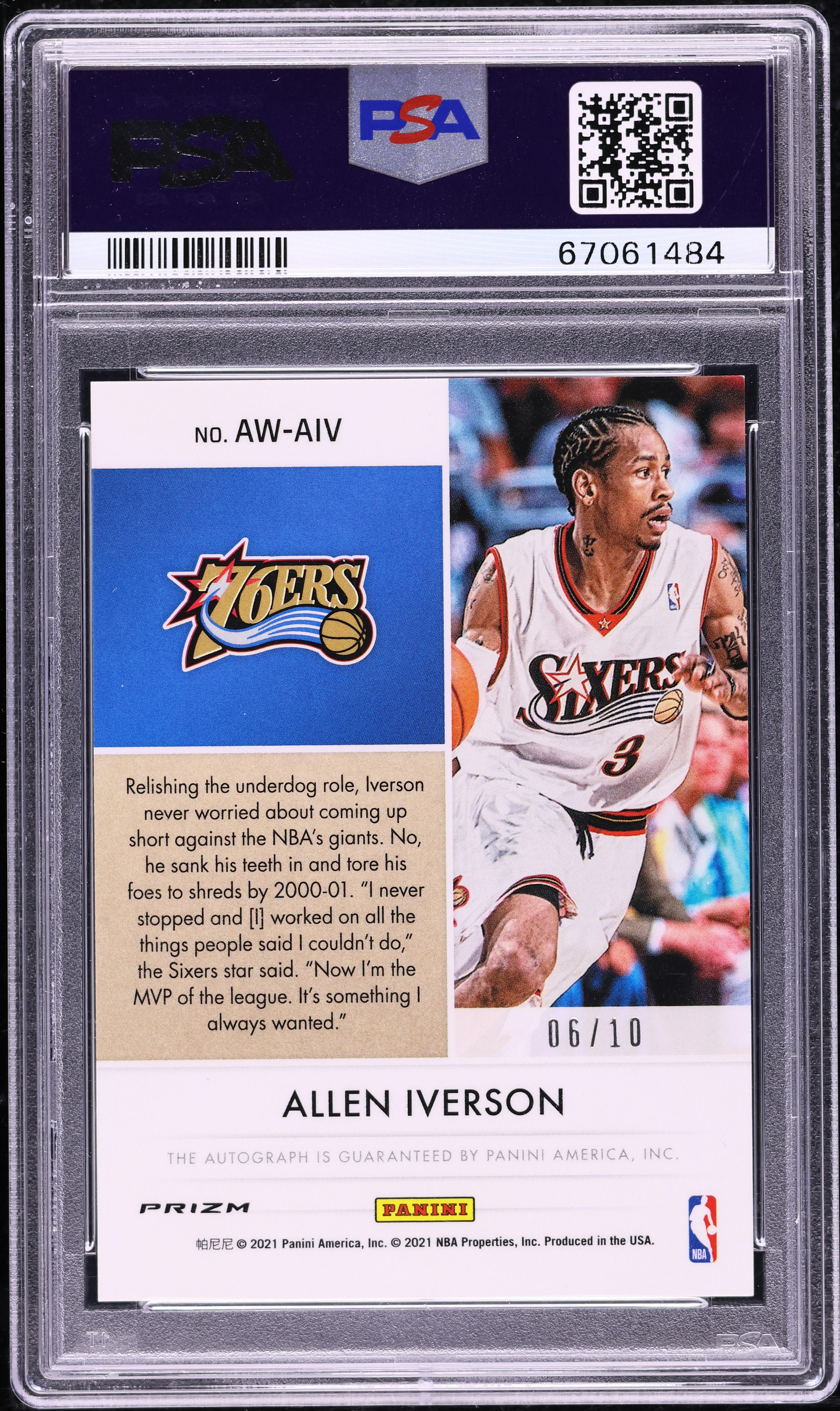 2020 National Treasures Award-Winning Gold Allen Iverson AUTO /10