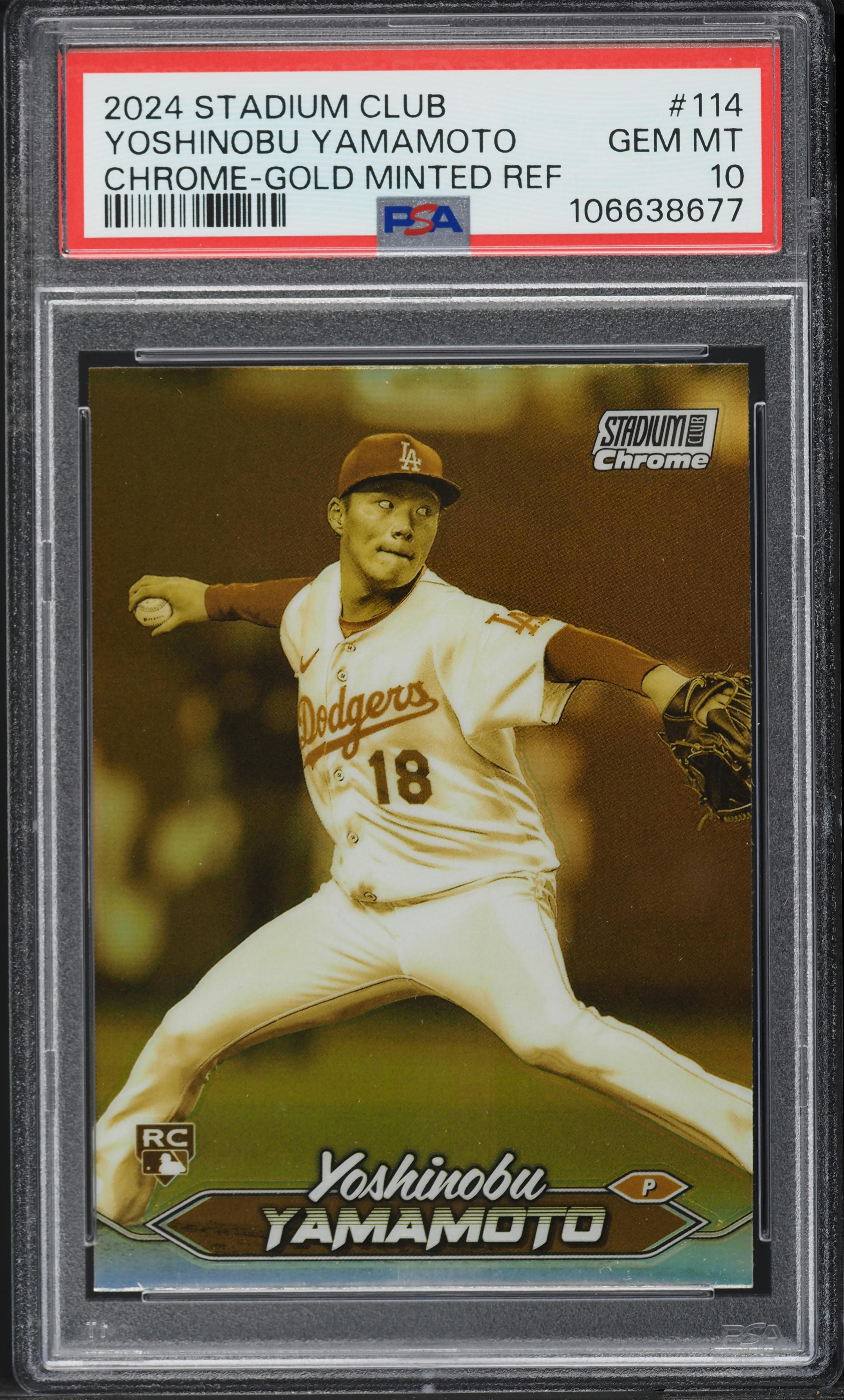 2024 Stadium Club Chrome Gold Minted Refractor Yoshinobu Yamamoto