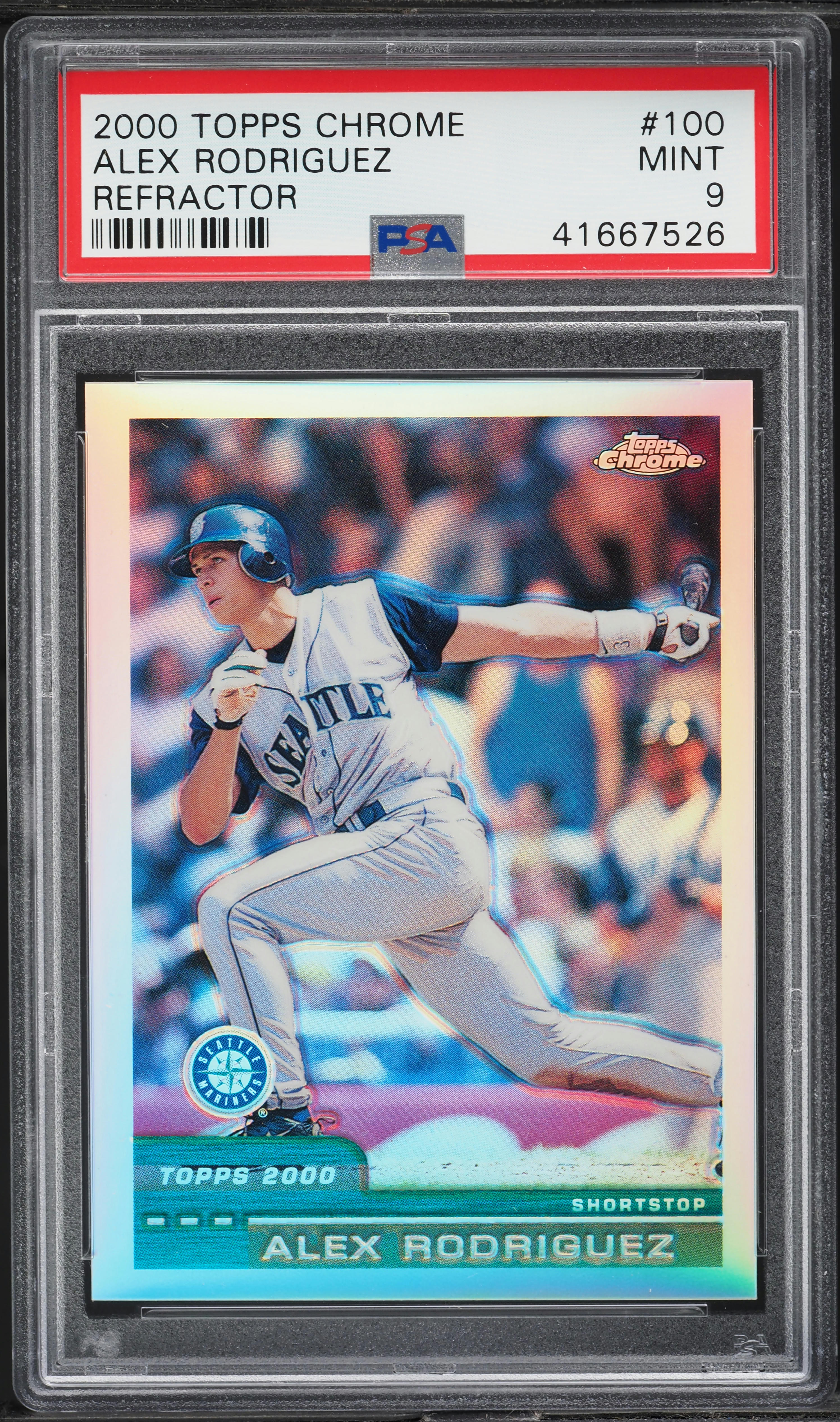 2000 Topps Chrome Refractor Alex Rodriguez #100 PSA 9 MINT on