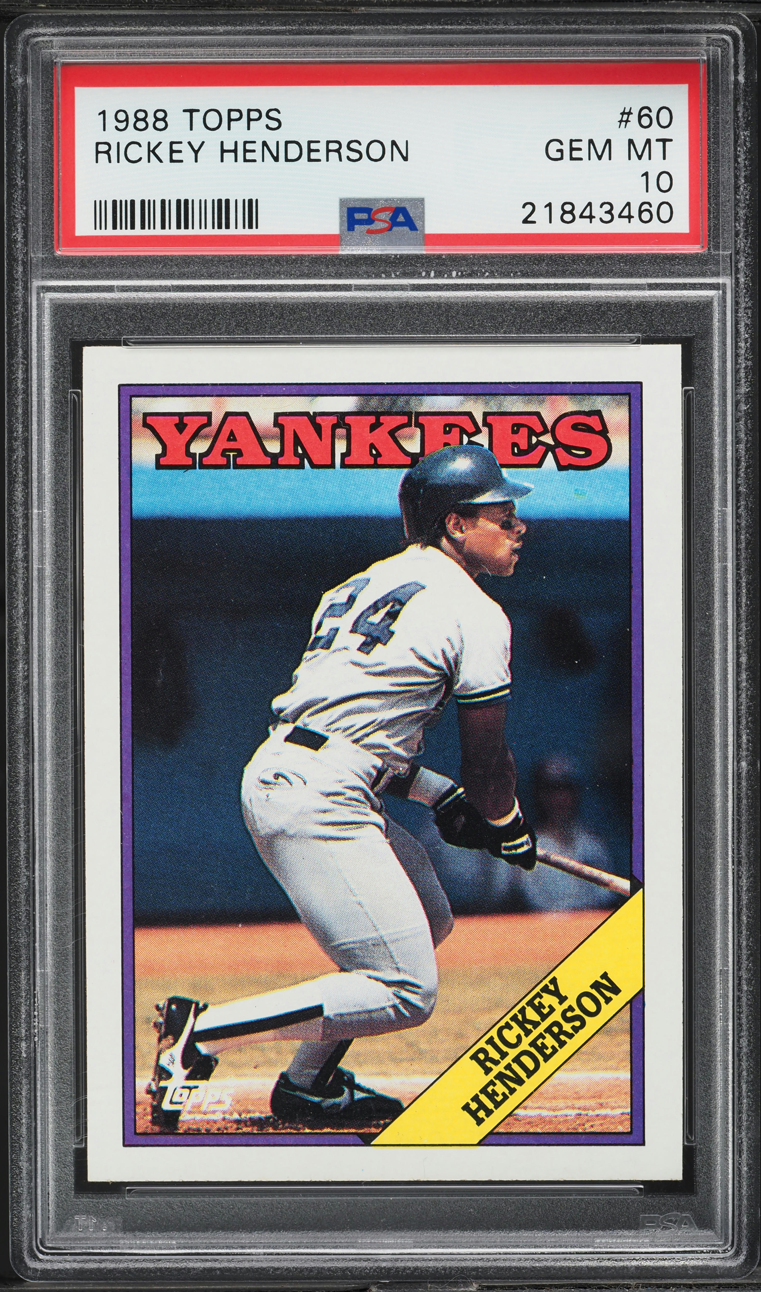 1988 Topps Rickey Henderson #60 PSA 10 GEM MINT on Fanatics Collect