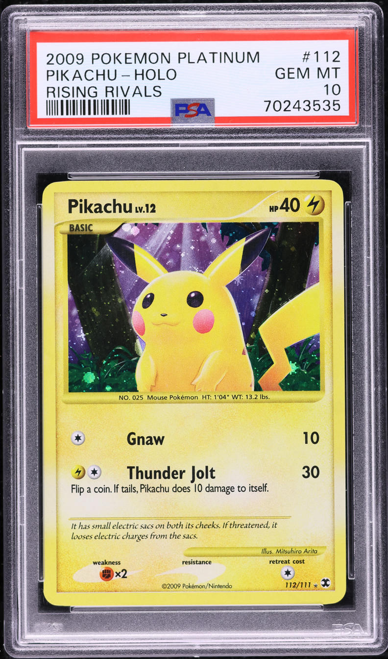 2009 Pokemon Platinum Rising Rivals Holo Pikachu #112 PSA 10 GEM MINT on  Fanatics Collect