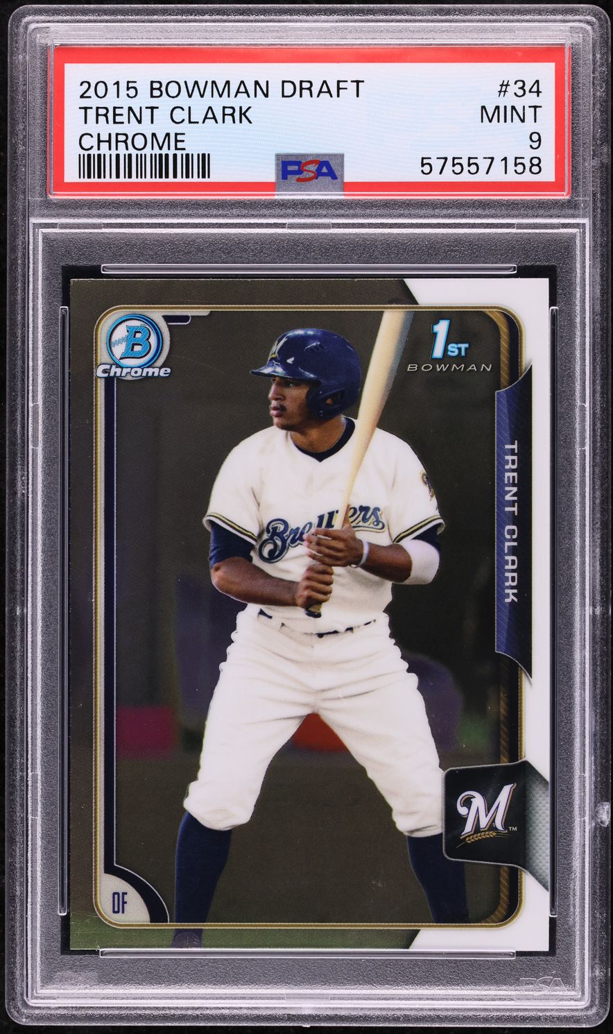 2015 Bowman Chrome Draft Trent Clark PROSPECT #34 PSA 9 MINT