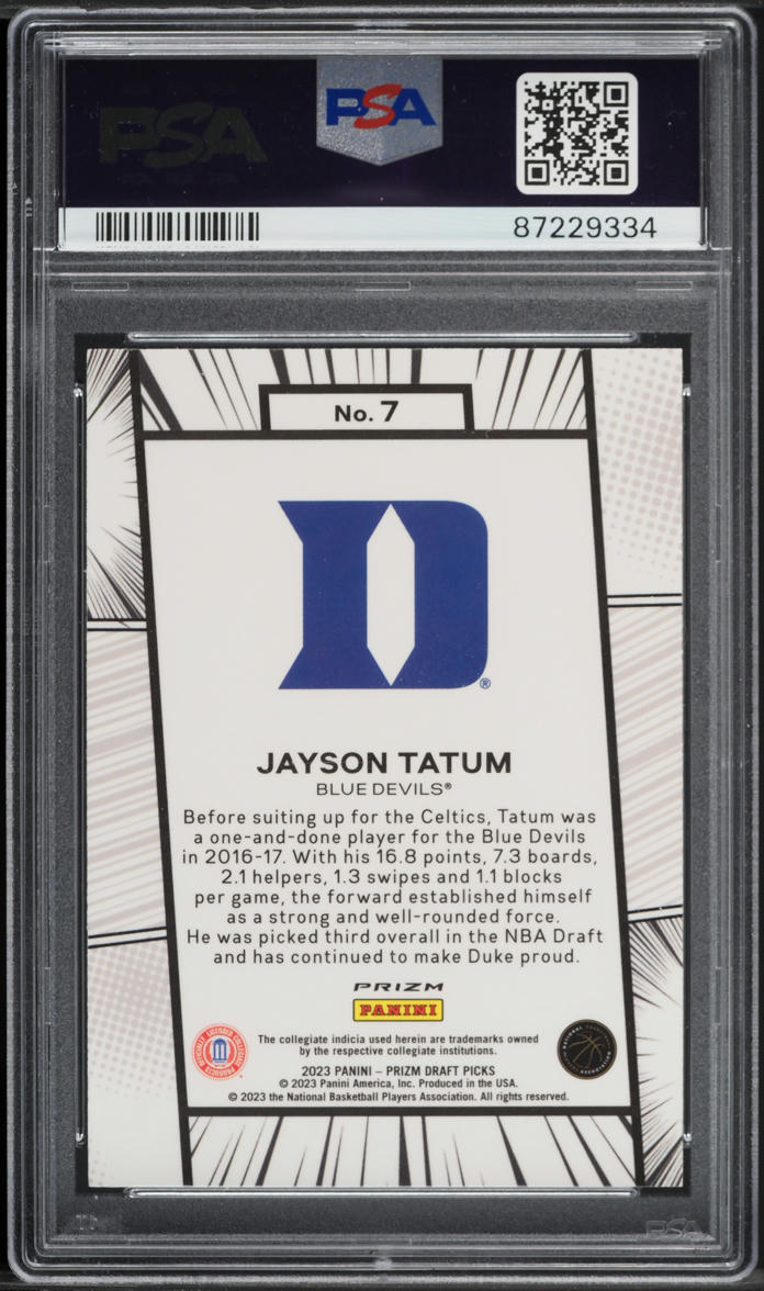 2023 Panini Prizm Draft Picks Manga Jayson Tatum #7 PSA 10 GEM MINT