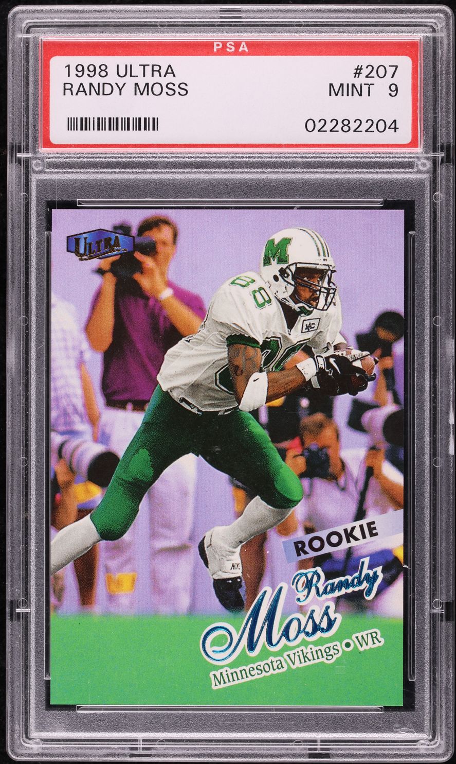 1998 Ultra Football Randy Moss ROOKIE #207 PSA 9 MINT on Fanatics Collect
