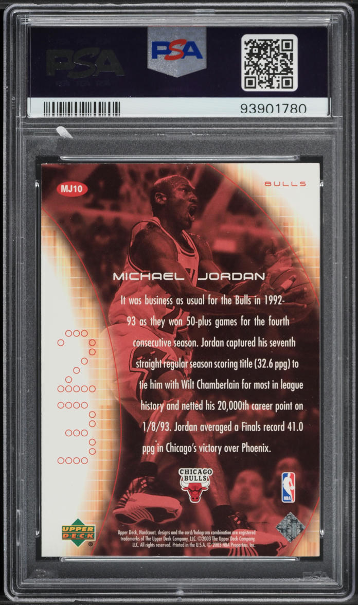 2003 Upper Deck Hardcourt Heart Of A Champion Gold Michael Jordan #MJ10 PSA 9