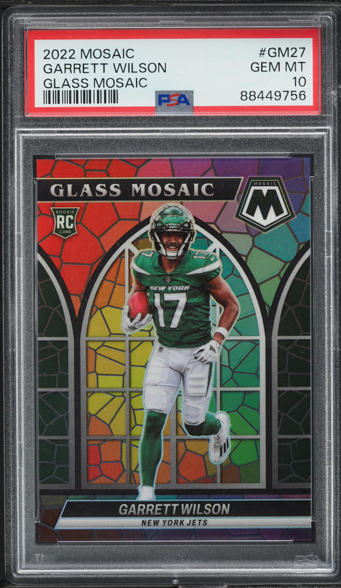 2022 Panini Mosaic Glass Garrett Wilson ROOKIE #GM-27 PSA 10 GEM MINT