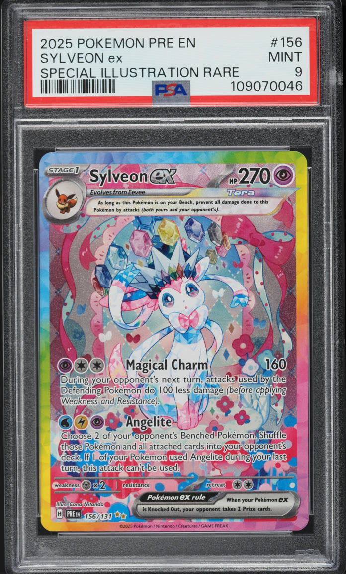 2025 Pokemon SV Prismatic Evolutions SIR Sylveon EX #156 PSA 9 MINT