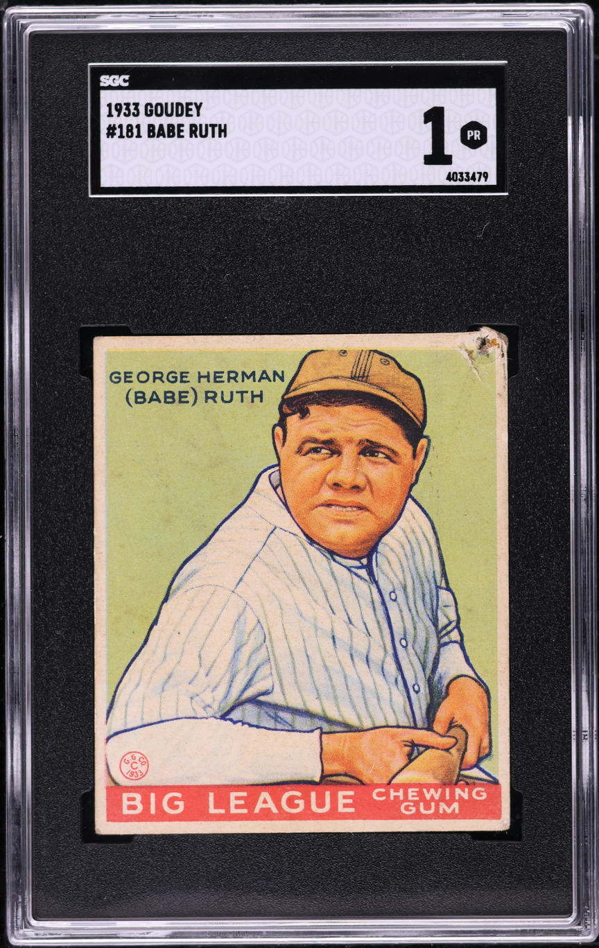 1933 Goudey Babe Ruth #181 SGC 1 PR