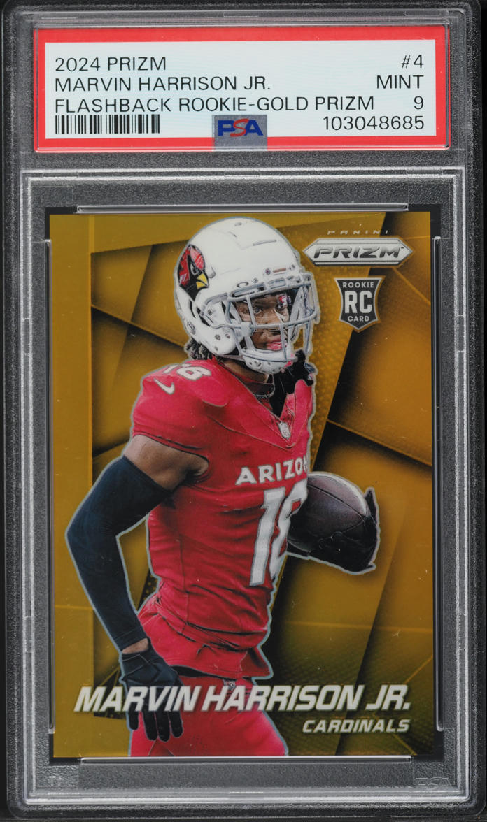 2024 Panini Prizm Flashback Gold Marvin Harrison Jr. ROOKIE /10 #4 PSA 9 MINT