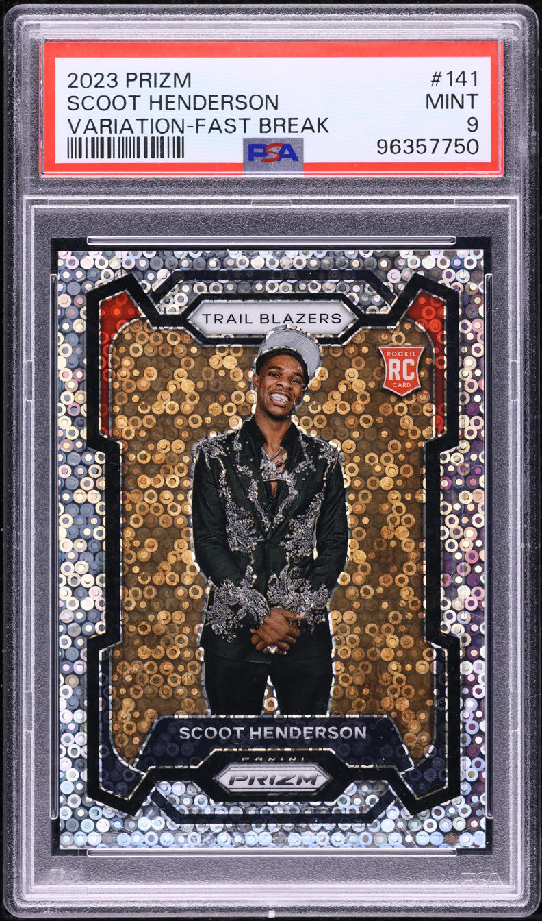2023 Panini Prizm Fast Break Variation Scoot Henderson ROOKIE #141 PSA 9 MINT