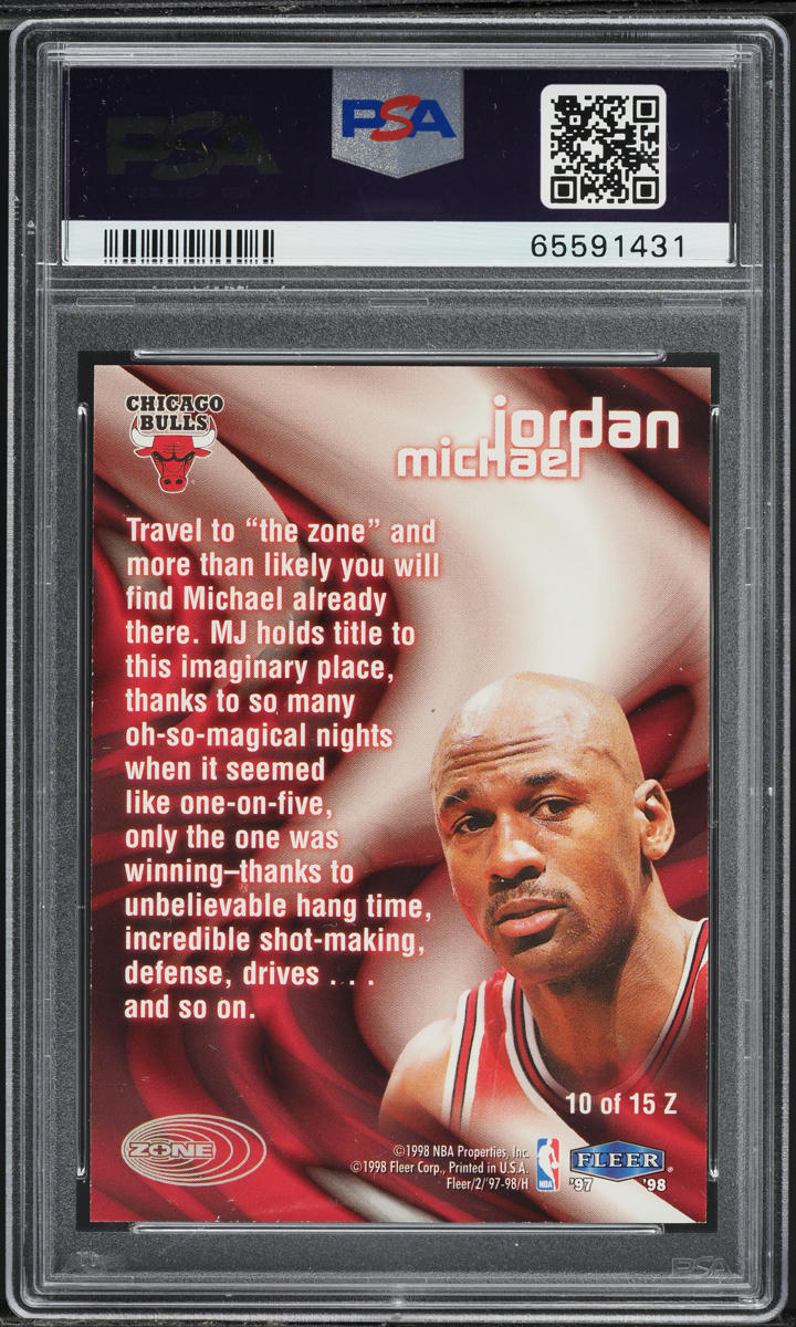 1997 Fleer Zone Michael Jordan #10 PSA 10 GEM MINT