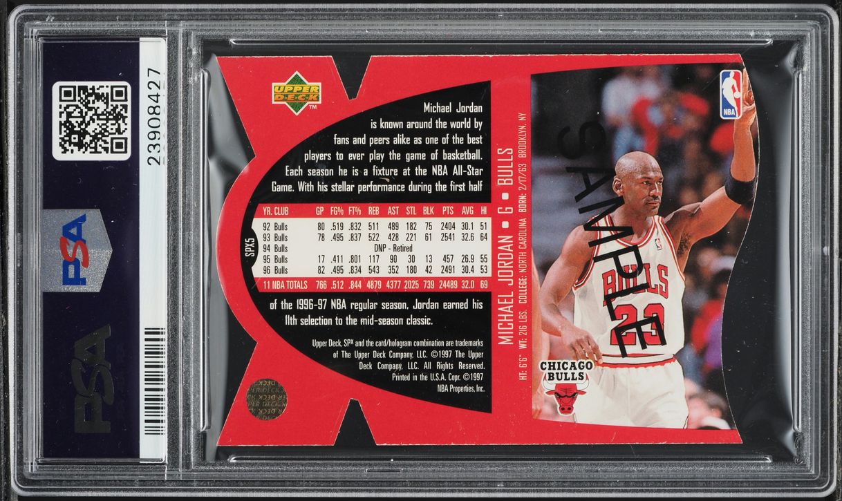1997 SPx Sample Die-Cut Michael Jordan #SPX5 PSA 10 GEM MINT