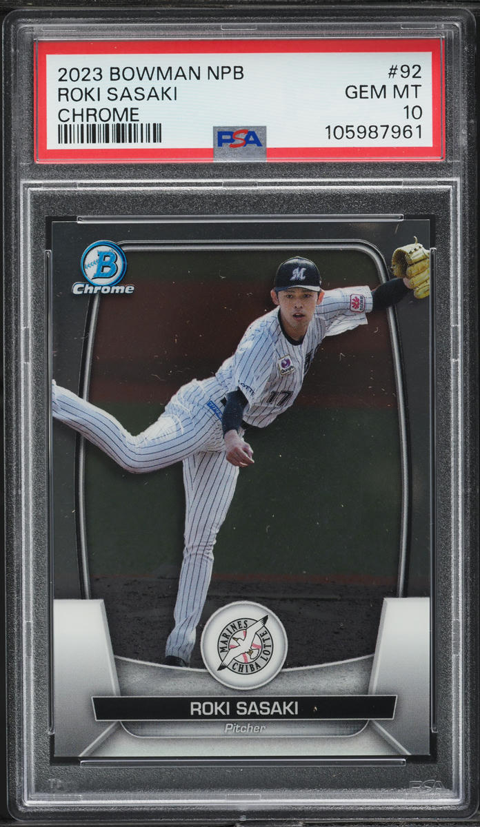 2023 Bowman Chrome NPB Roki Sasaki #92 PSA 10 GEM MINT on Fanatics 