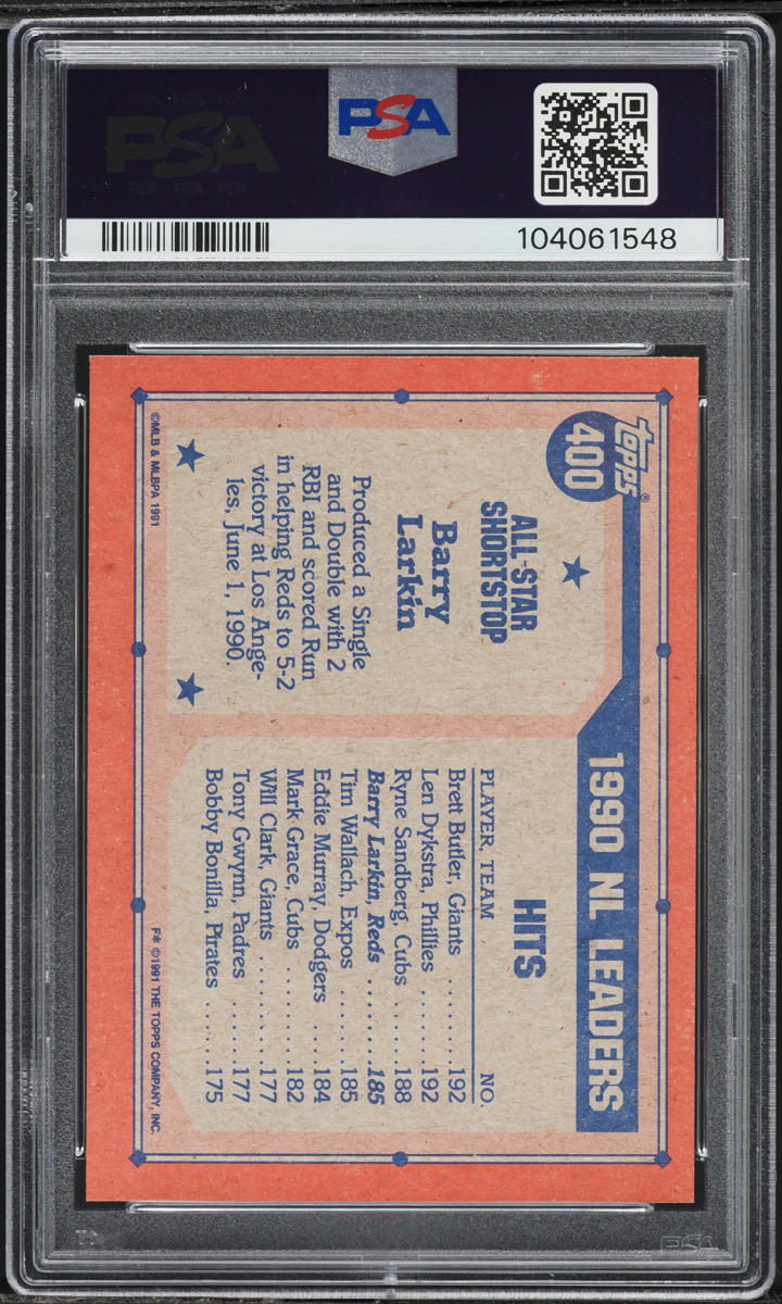 1991 Topps Desert Shield Barry Larkin ALL-STAR #400 PSA 9 MINT