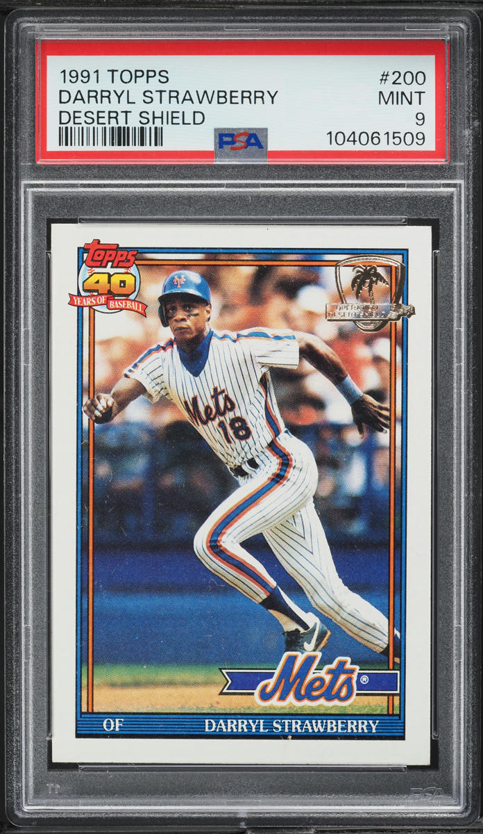 1991 Topps Desert Shield Darryl Strawberry #200 PSA 9 MINT