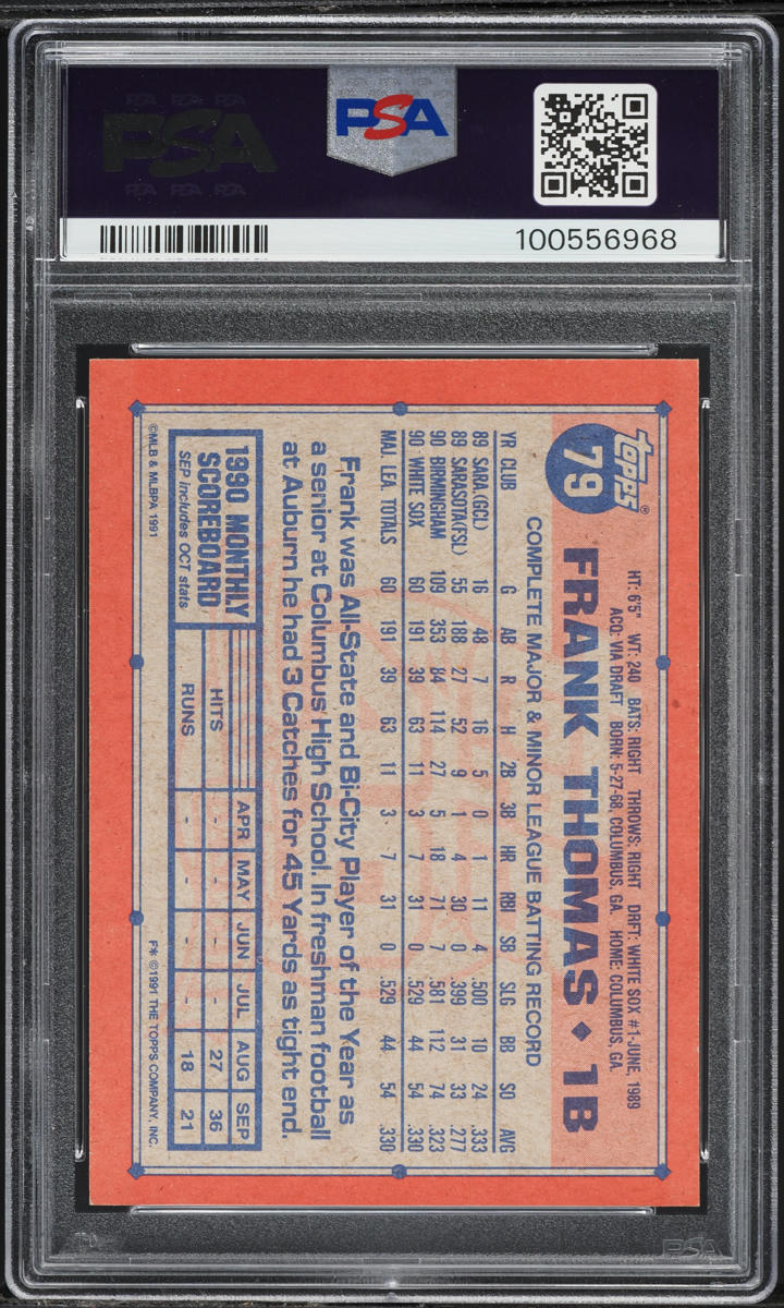 1991 Topps Desert Shield Frank Thomas #79 PSA 9 MINT