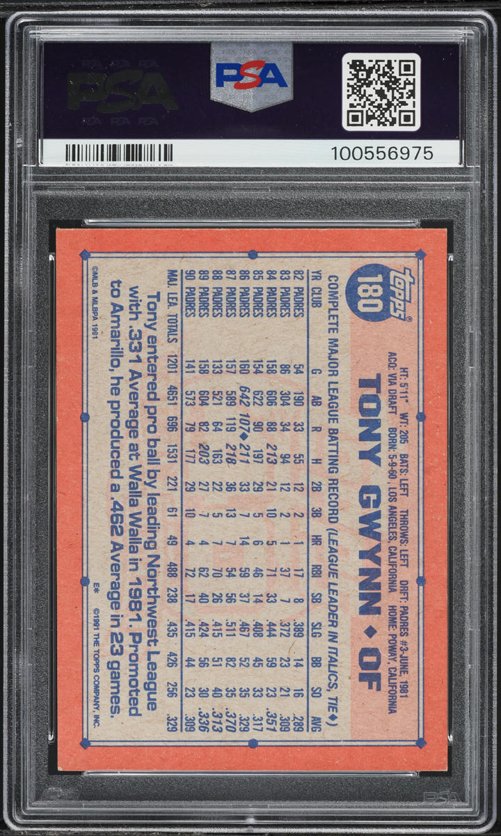 1991 Topps Desert Shield Tony Gwynn #180 PSA 7 NRMT